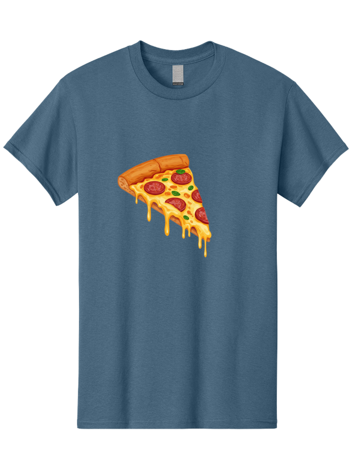 Pepperoni-Pizza-Slice-10 Men'S Graphic Tee, 100% Cotton, Comfortable Casual Summer Wear, Machine Washable, Pepperoni Pizza, Cheesy Goodness, Gooey Cheese, Savory Delight, Italian Cuisine, Melted Mozzarella, Fresh Basil, Spicy Pepperoni, Bac220