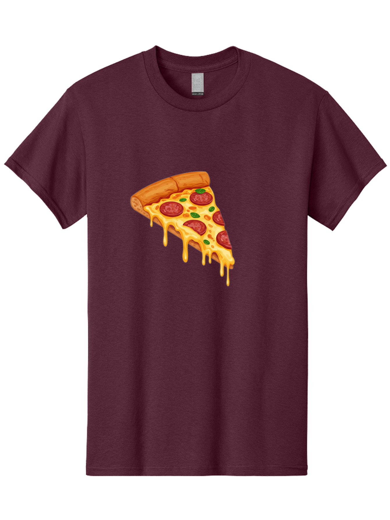 Pepperoni-Pizza-Slice-10 Men'S Graphic Tee, 100% Cotton, Comfortable Casual Summer Wear, Machine Washable, Pepperoni Pizza, Cheesy Goodness, Gooey Cheese, Savory Delight, Italian Cuisine, Melted Mozzarella, Fresh Basil, Spicy Pepperoni, Bac220