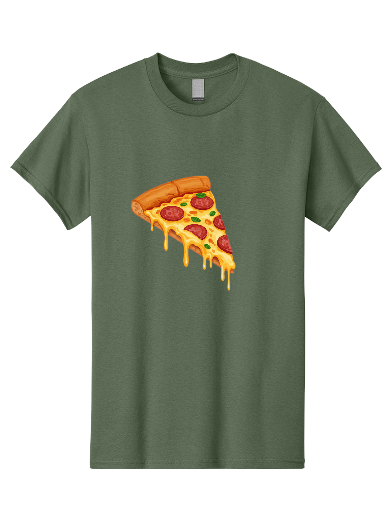 Pepperoni-Pizza-Slice-10 Men'S Graphic Tee, 100% Cotton, Comfortable Casual Summer Wear, Machine Washable, Pepperoni Pizza, Cheesy Goodness, Gooey Cheese, Savory Delight, Italian Cuisine, Melted Mozzarella, Fresh Basil, Spicy Pepperoni, Bac220