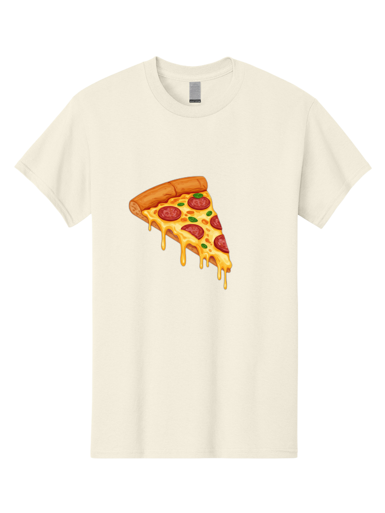 Pepperoni-Pizza-Slice-10 Men'S Graphic Tee, 100% Cotton, Comfortable Casual Summer Wear, Machine Washable, Pepperoni Pizza, Cheesy Goodness, Gooey Cheese, Savory Delight, Italian Cuisine, Melted Mozzarella, Fresh Basil, Spicy Pepperoni, Bac220