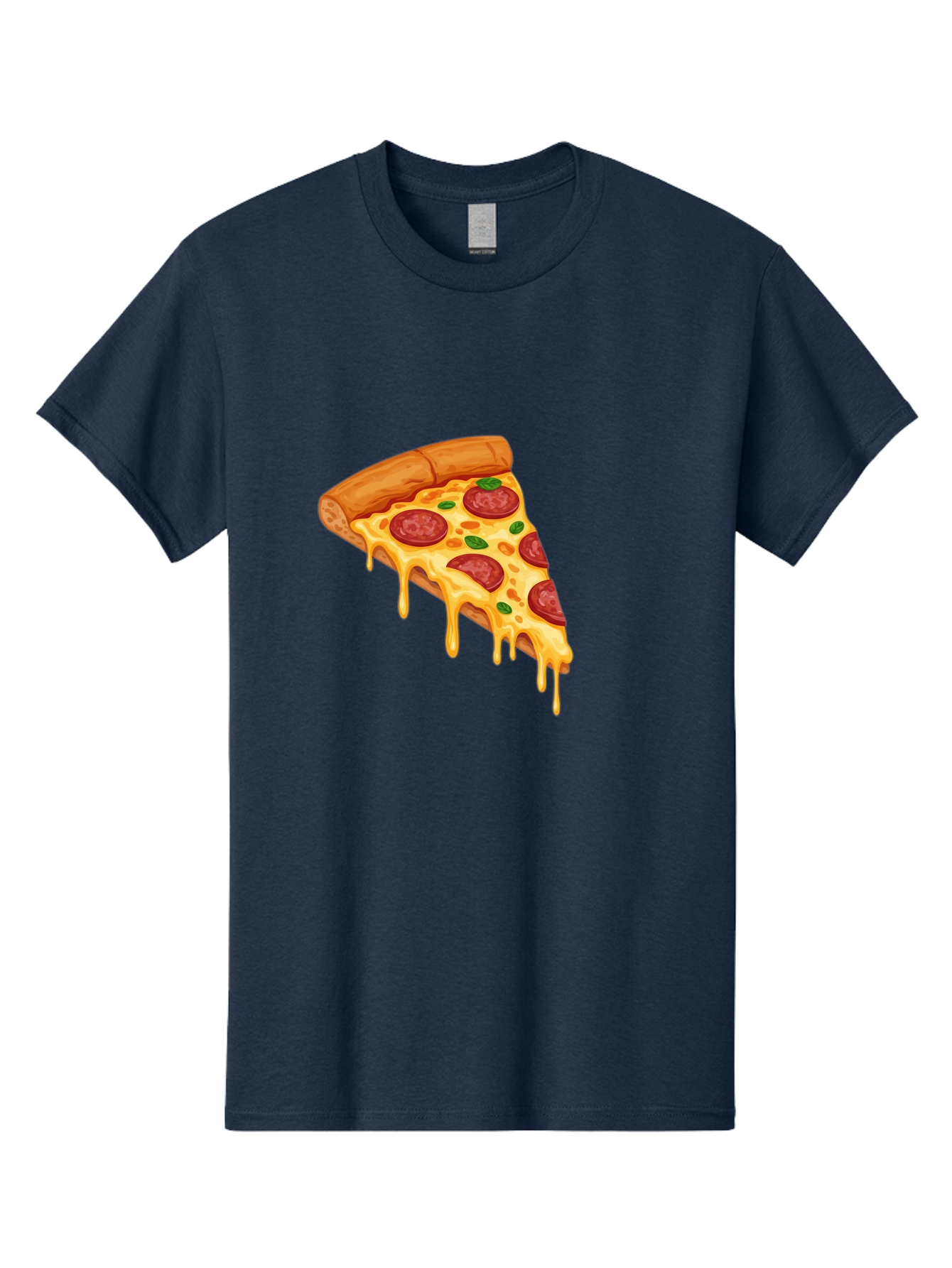 Pepperoni-Pizza-Slice-10 Men'S Graphic Tee, 100% Cotton, Comfortable Casual Summer Wear, Machine Washable, Pepperoni Pizza, Cheesy Goodness, Gooey Cheese, Savory Delight, Italian Cuisine, Melted Mozzarella, Fresh Basil, Spicy Pepperoni, Bac220