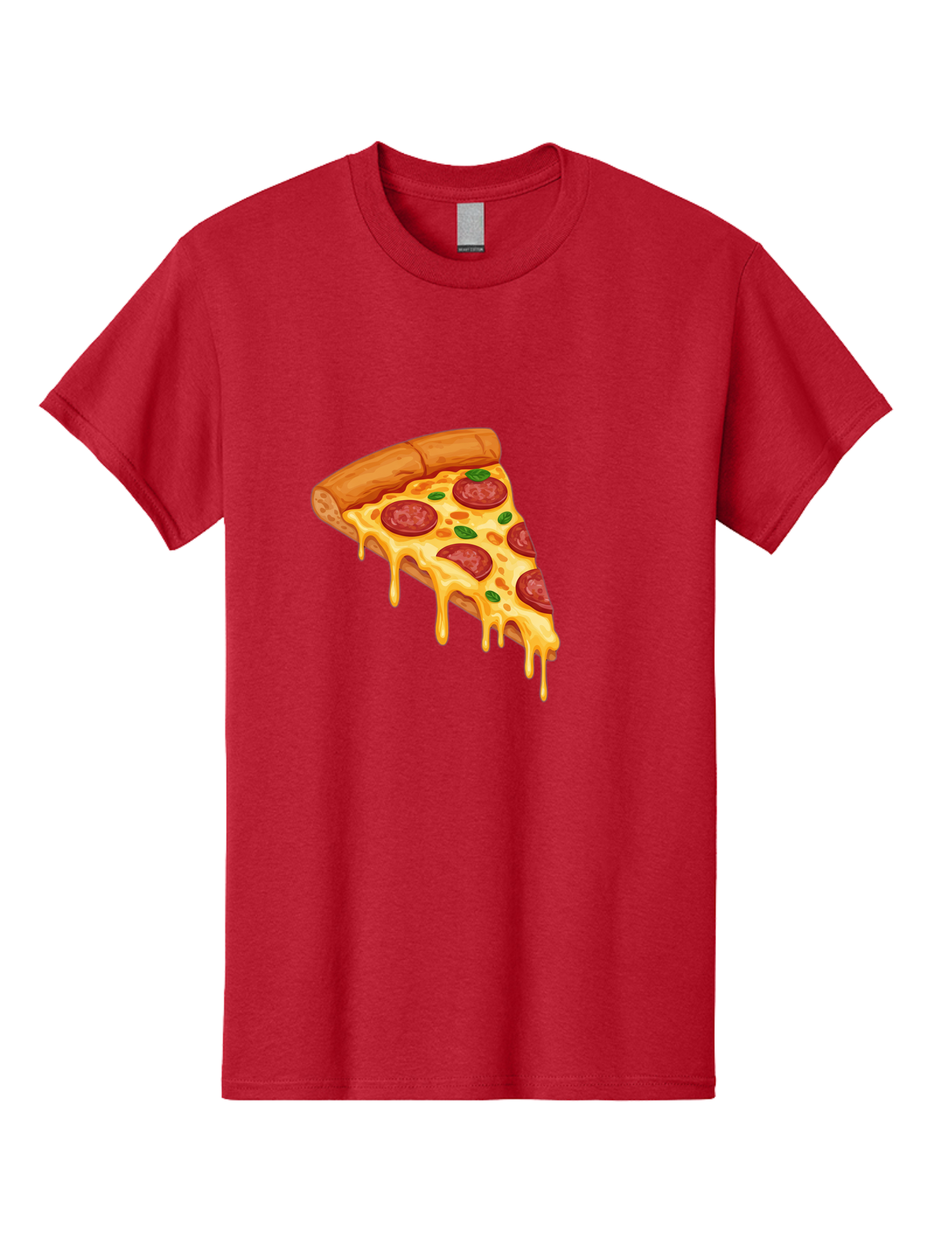 Pepperoni-Pizza-Slice-10 Men'S Graphic Tee, 100% Cotton, Comfortable Casual Summer Wear, Machine Washable, Pepperoni Pizza, Cheesy Goodness, Gooey Cheese, Savory Delight, Italian Cuisine, Melted Mozzarella, Fresh Basil, Spicy Pepperoni, Bac220