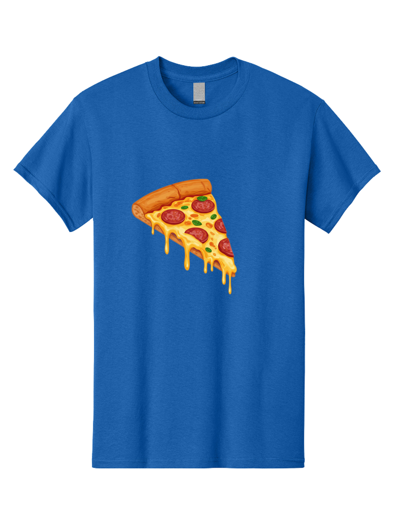 Pepperoni-Pizza-Slice-10 Men'S Graphic Tee, 100% Cotton, Comfortable Casual Summer Wear, Machine Washable, Pepperoni Pizza, Cheesy Goodness, Gooey Cheese, Savory Delight, Italian Cuisine, Melted Mozzarella, Fresh Basil, Spicy Pepperoni, Bac220