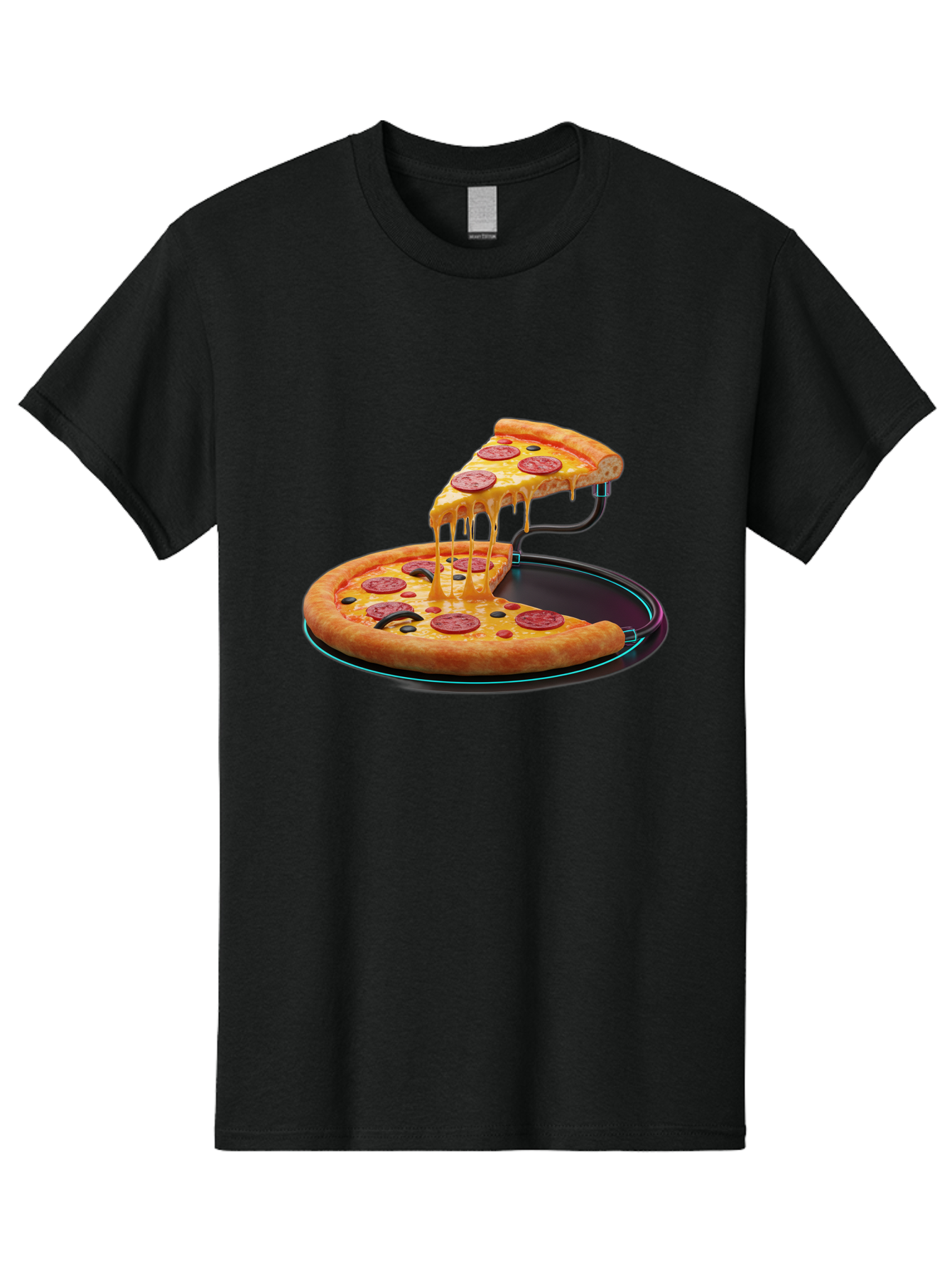 Pepperoni-Pizza-Slice-11 Men'S Graphic Tee, 100% Cotton, Comfortable Casual Summer Wear, Machine Washable, Pepperoni Pizza, Melted Cheese, Pizza Toppings, Savory Delight, Cheesy Goodness, Italian Cuisine, Foodie Favorite, Appetizing Treat, Bac221