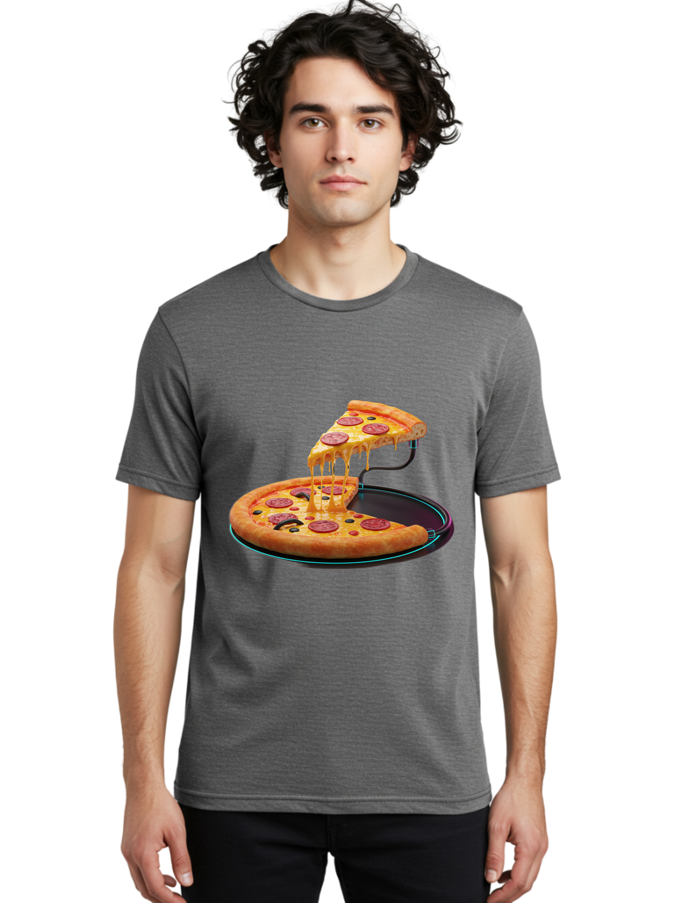 Pepperoni-Pizza-Slice-11 Men'S Graphic Tee, 100% Cotton, Comfortable Casual Summer Wear, Machine Washable, Pepperoni Pizza, Melted Cheese, Pizza Toppings, Savory Delight, Cheesy Goodness, Italian Cuisine, Foodie Favorite, Appetizing Treat, Bac221
