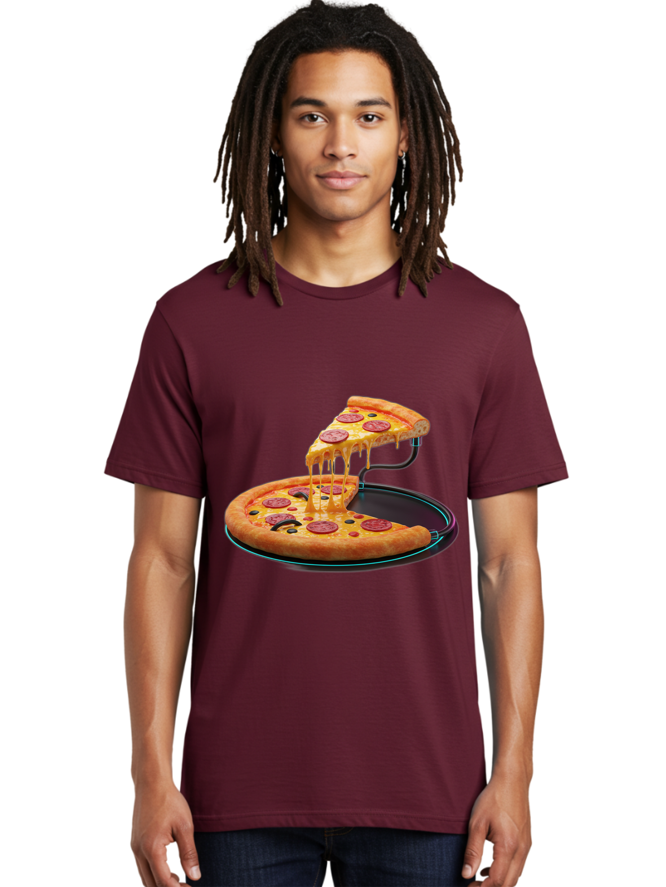 Pepperoni-Pizza-Slice-11 Men'S Graphic Tee, 100% Cotton, Comfortable Casual Summer Wear, Machine Washable, Pepperoni Pizza, Melted Cheese, Pizza Toppings, Savory Delight, Cheesy Goodness, Italian Cuisine, Foodie Favorite, Appetizing Treat, Bac221