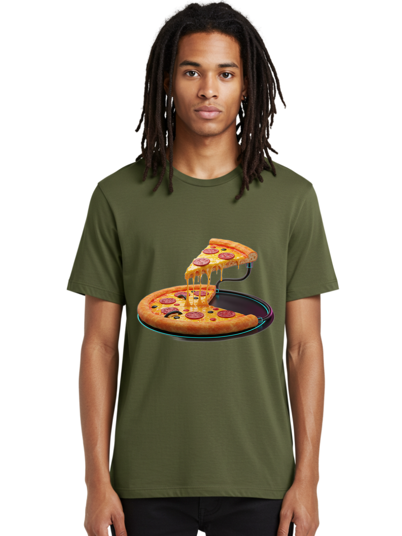 Pepperoni-Pizza-Slice-11 Men'S Graphic Tee, 100% Cotton, Comfortable Casual Summer Wear, Machine Washable, Pepperoni Pizza, Melted Cheese, Pizza Toppings, Savory Delight, Cheesy Goodness, Italian Cuisine, Foodie Favorite, Appetizing Treat, Bac221