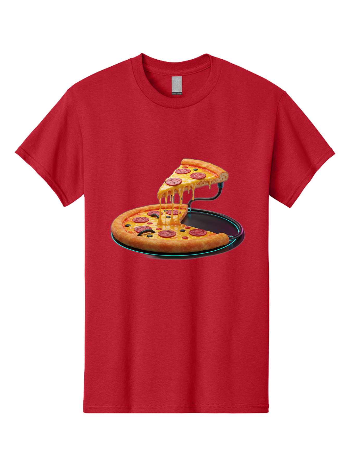 Pepperoni-Pizza-Slice-11 Men'S Graphic Tee, 100% Cotton, Comfortable Casual Summer Wear, Machine Washable, Pepperoni Pizza, Melted Cheese, Pizza Toppings, Savory Delight, Cheesy Goodness, Italian Cuisine, Foodie Favorite, Appetizing Treat, Bac221