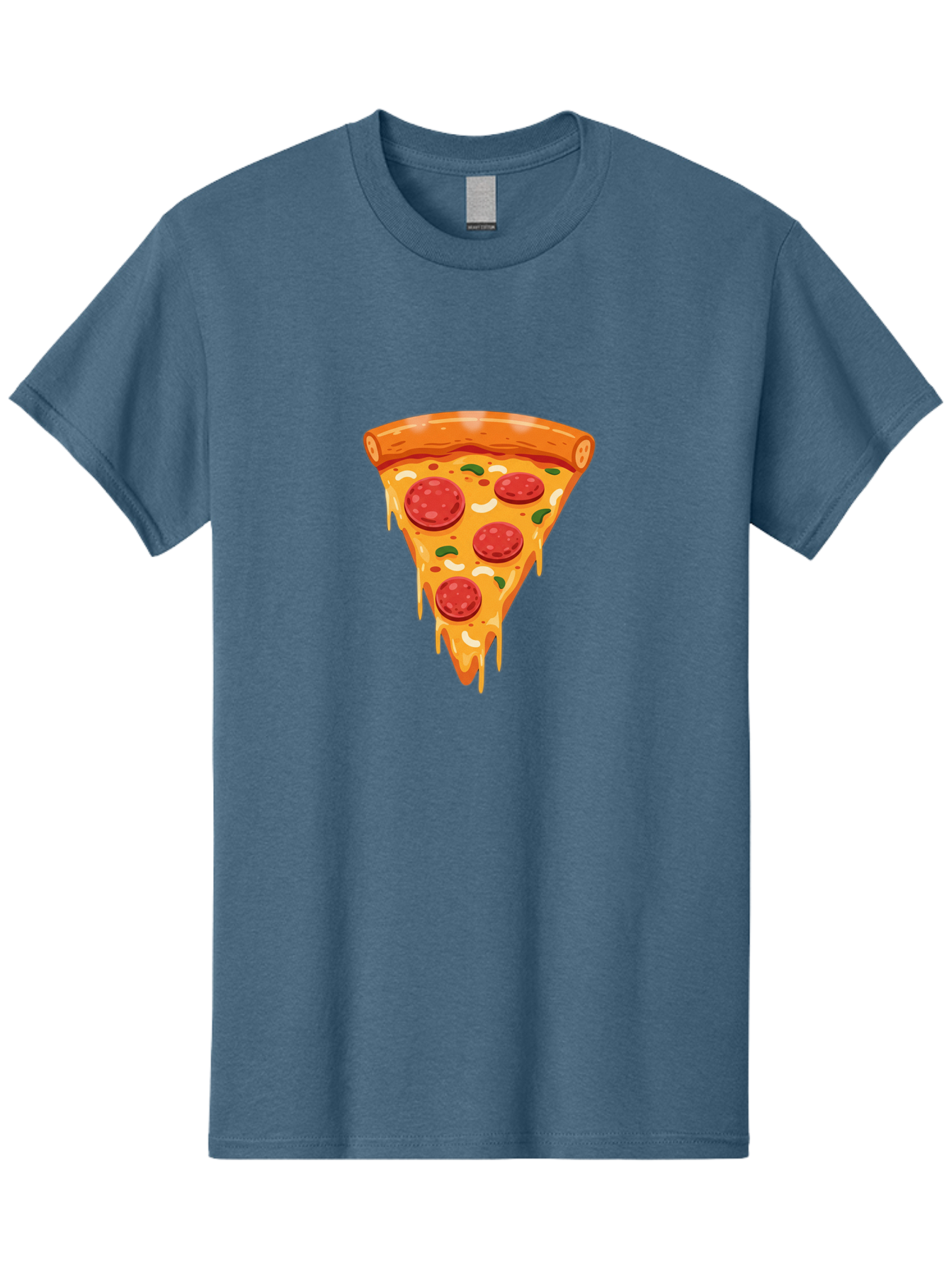 Pepperoni-Pizza-Slice-12 Men'S Graphic Tee, 100% Cotton, Comfortable Casual Summer Wear, Machine Washable, Pepperoni Pizza, Pizza Slice, Cheesy Goodness, Melted Mozzarella, Savory Toppings, Italian Cuisine, Delicious Food, Tasty Treat, Bac222