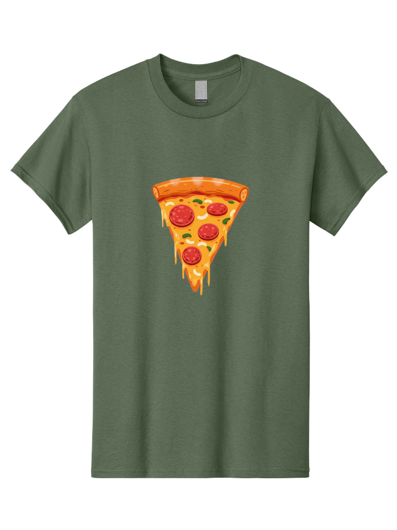 Pepperoni-Pizza-Slice-12 Men'S Graphic Tee, 100% Cotton, Comfortable Casual Summer Wear, Machine Washable, Pepperoni Pizza, Pizza Slice, Cheesy Goodness, Melted Mozzarella, Savory Toppings, Italian Cuisine, Delicious Food, Tasty Treat, Bac222