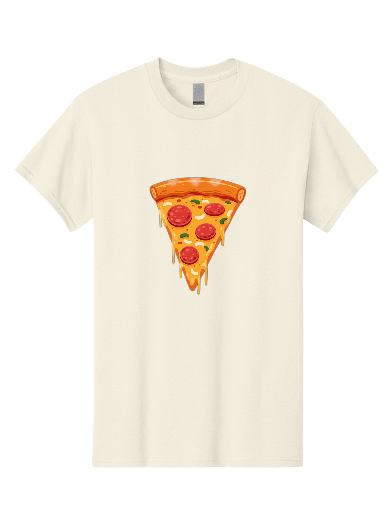 Pepperoni-Pizza-Slice-12 Men'S Graphic Tee, 100% Cotton, Comfortable Casual Summer Wear, Machine Washable, Pepperoni Pizza, Pizza Slice, Cheesy Goodness, Melted Mozzarella, Savory Toppings, Italian Cuisine, Delicious Food, Tasty Treat, Bac222