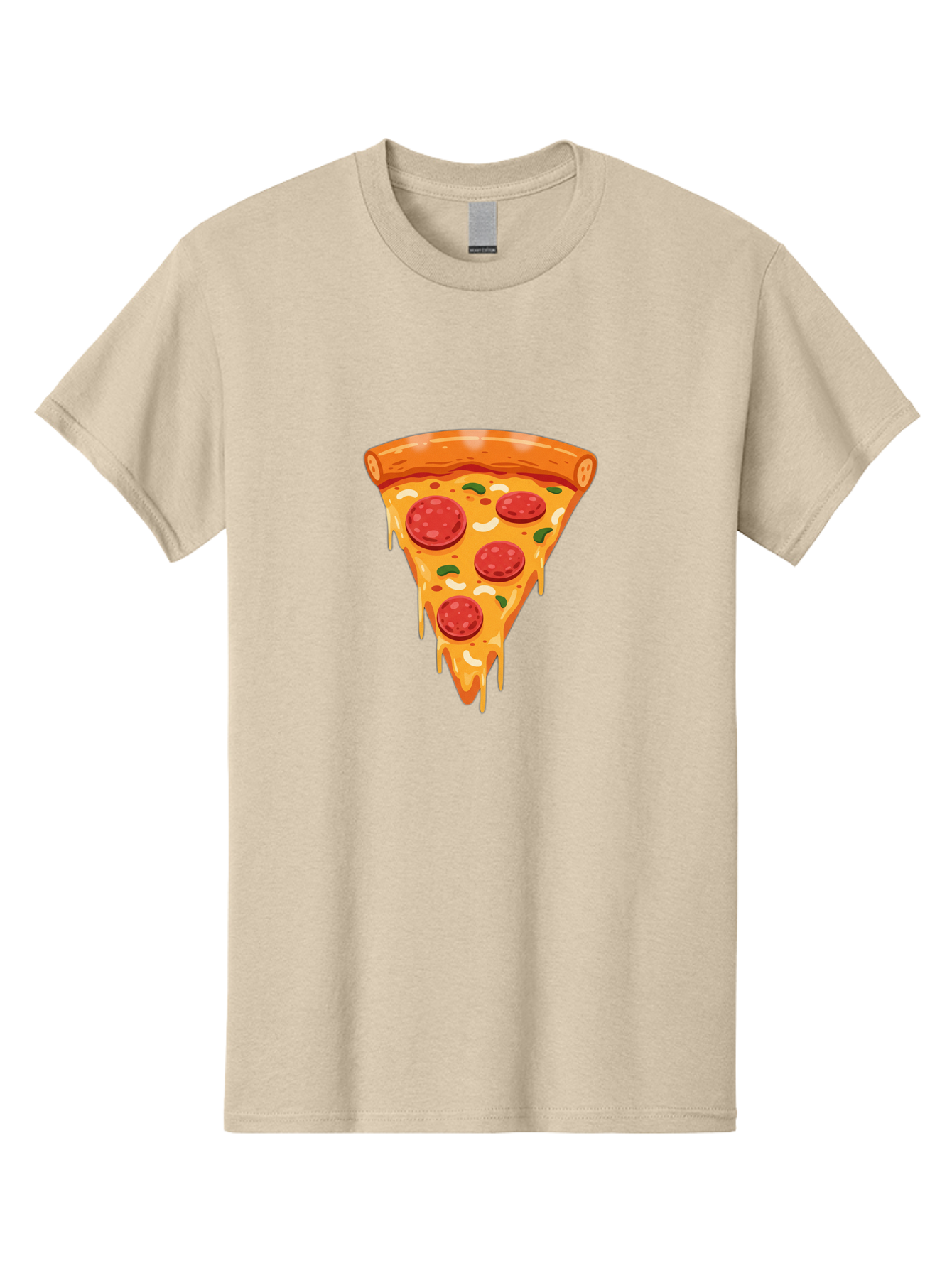 Pepperoni-Pizza-Slice-12 Men'S Graphic Tee, 100% Cotton, Comfortable Casual Summer Wear, Machine Washable, Pepperoni Pizza, Pizza Slice, Cheesy Goodness, Melted Mozzarella, Savory Toppings, Italian Cuisine, Delicious Food, Tasty Treat, Bac222