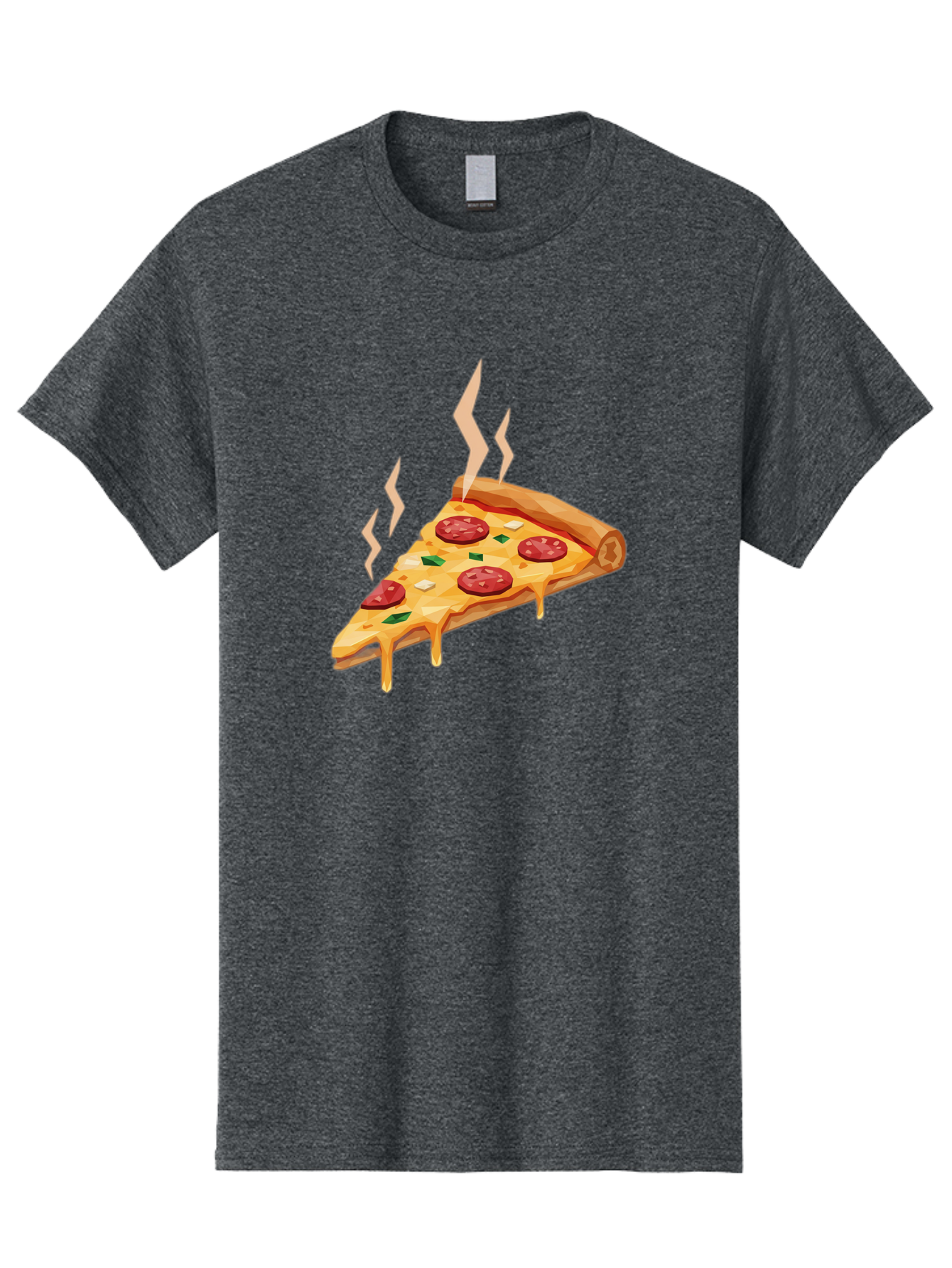 Pepperoni-Pizza-Slice-15 Men'S Graphic Tee, 100% Cotton, Comfortable Casual Summer Wear, Machine Washable, Pepperoni Pizza Slice, Melting Cheese, Green Peppers, Mozzarella, Hot, Fresh, Savory, Italian Cuisine, Melted Mozzarella, Gooey Cheese, Bac225
