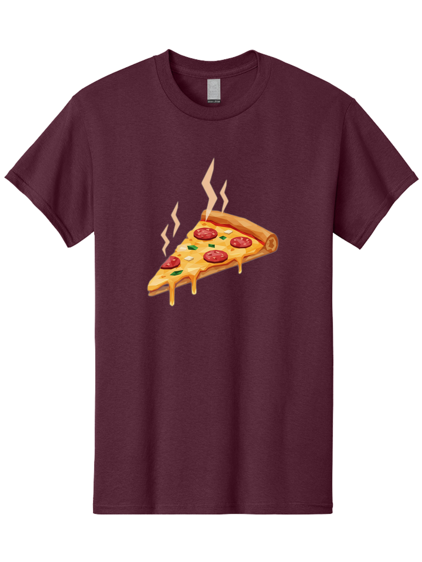 Pepperoni-Pizza-Slice-15 Men'S Graphic Tee, 100% Cotton, Comfortable Casual Summer Wear, Machine Washable, Pepperoni Pizza Slice, Melting Cheese, Green Peppers, Mozzarella, Hot, Fresh, Savory, Italian Cuisine, Melted Mozzarella, Gooey Cheese, Bac225