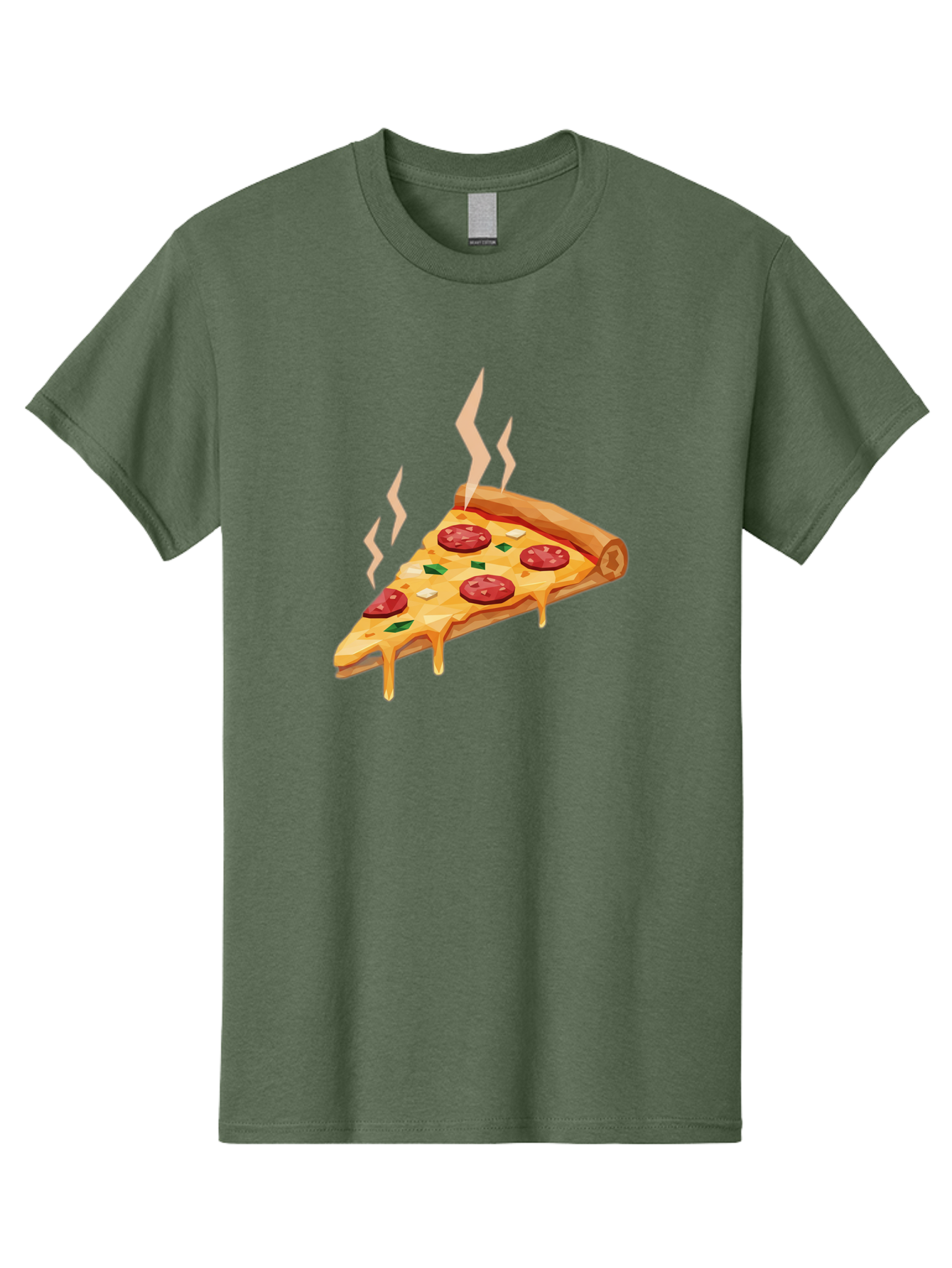 Pepperoni-Pizza-Slice-15 Men'S Graphic Tee, 100% Cotton, Comfortable Casual Summer Wear, Machine Washable, Pepperoni Pizza Slice, Melting Cheese, Green Peppers, Mozzarella, Hot, Fresh, Savory, Italian Cuisine, Melted Mozzarella, Gooey Cheese, Bac225