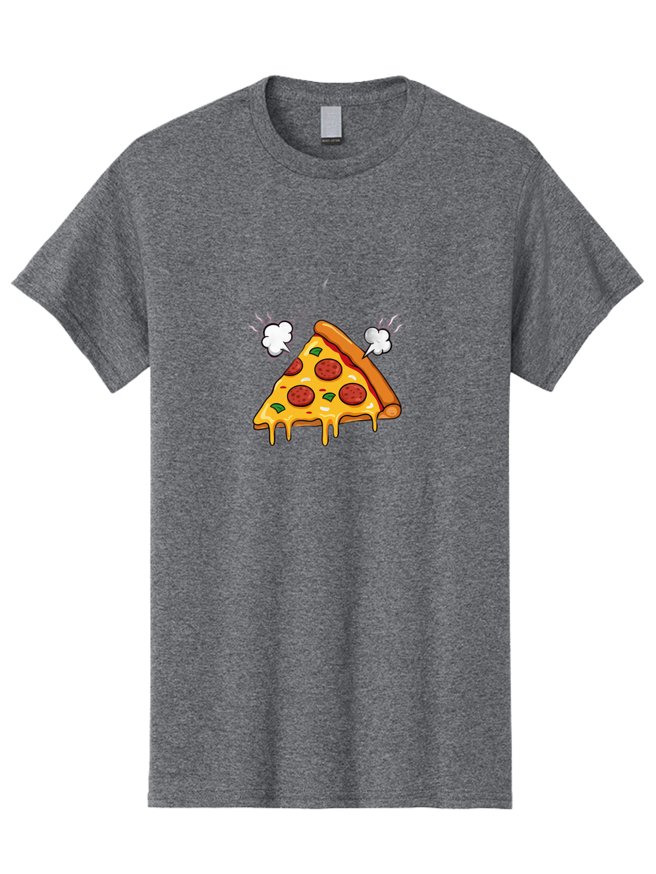 Pepperoni-Pizza-Slice-17 Men'S Graphic Tee, 100% Cotton, Comfortable Casual Summer Wear, Machine Washable, Pepperoni Pizza, Cheesy Goodness, Melted Cheese, Cartoon Food, Animated Pizza, Pizza Slice, Steaming Hot, Foodie Fun, Cartoon Style, Bac227