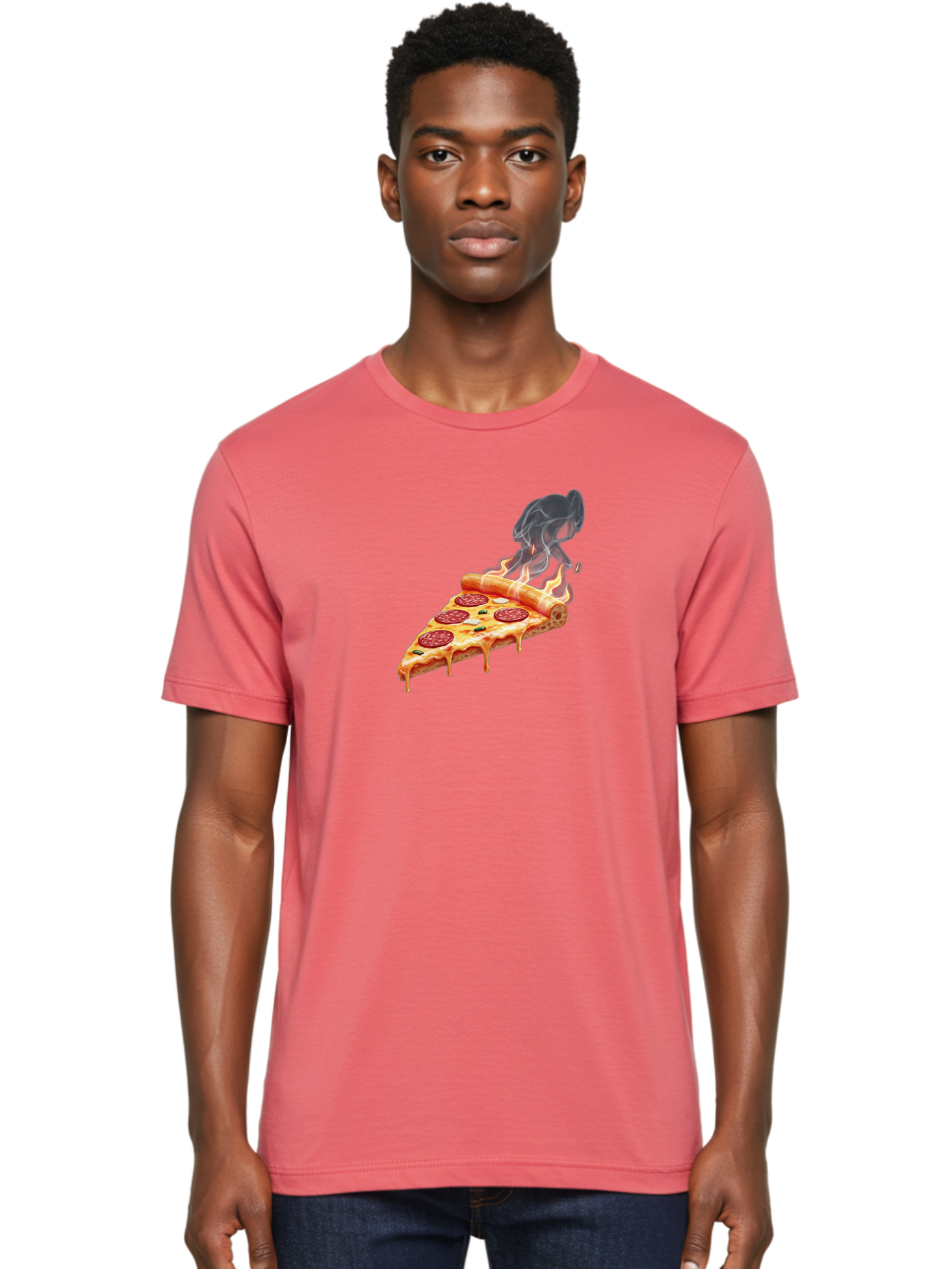 Pepperoni-Pizza-Slice-19 Men'S Graphic Tee, 100% Cotton, Comfortable Casual Summer Wear, Machine Washable, Pepperoni Pizza, Melting Cheese, Fresh Basil, Hot Pizza, Savory Flavors, Italian Cuisine, Pizza Slice, Food Illustration, Pepperoni, Bac229