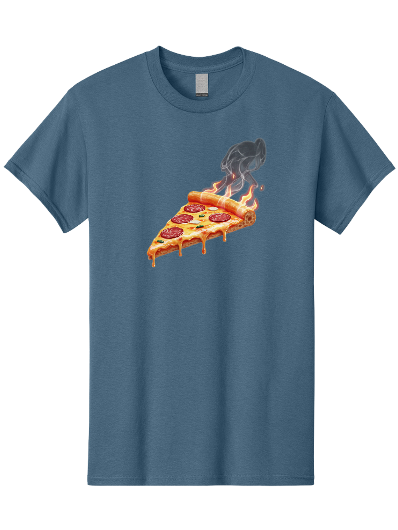 Pepperoni-Pizza-Slice-19 Men'S Graphic Tee, 100% Cotton, Comfortable Casual Summer Wear, Machine Washable, Pepperoni Pizza, Melting Cheese, Fresh Basil, Hot Pizza, Savory Flavors, Italian Cuisine, Pizza Slice, Food Illustration, Pepperoni, Bac229