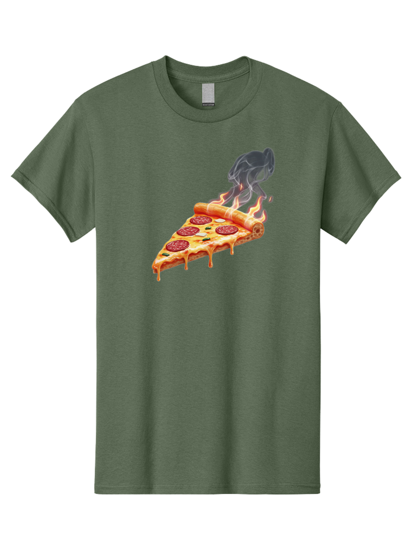Pepperoni-Pizza-Slice-19 Men'S Graphic Tee, 100% Cotton, Comfortable Casual Summer Wear, Machine Washable, Pepperoni Pizza, Melting Cheese, Fresh Basil, Hot Pizza, Savory Flavors, Italian Cuisine, Pizza Slice, Food Illustration, Pepperoni, Bac229