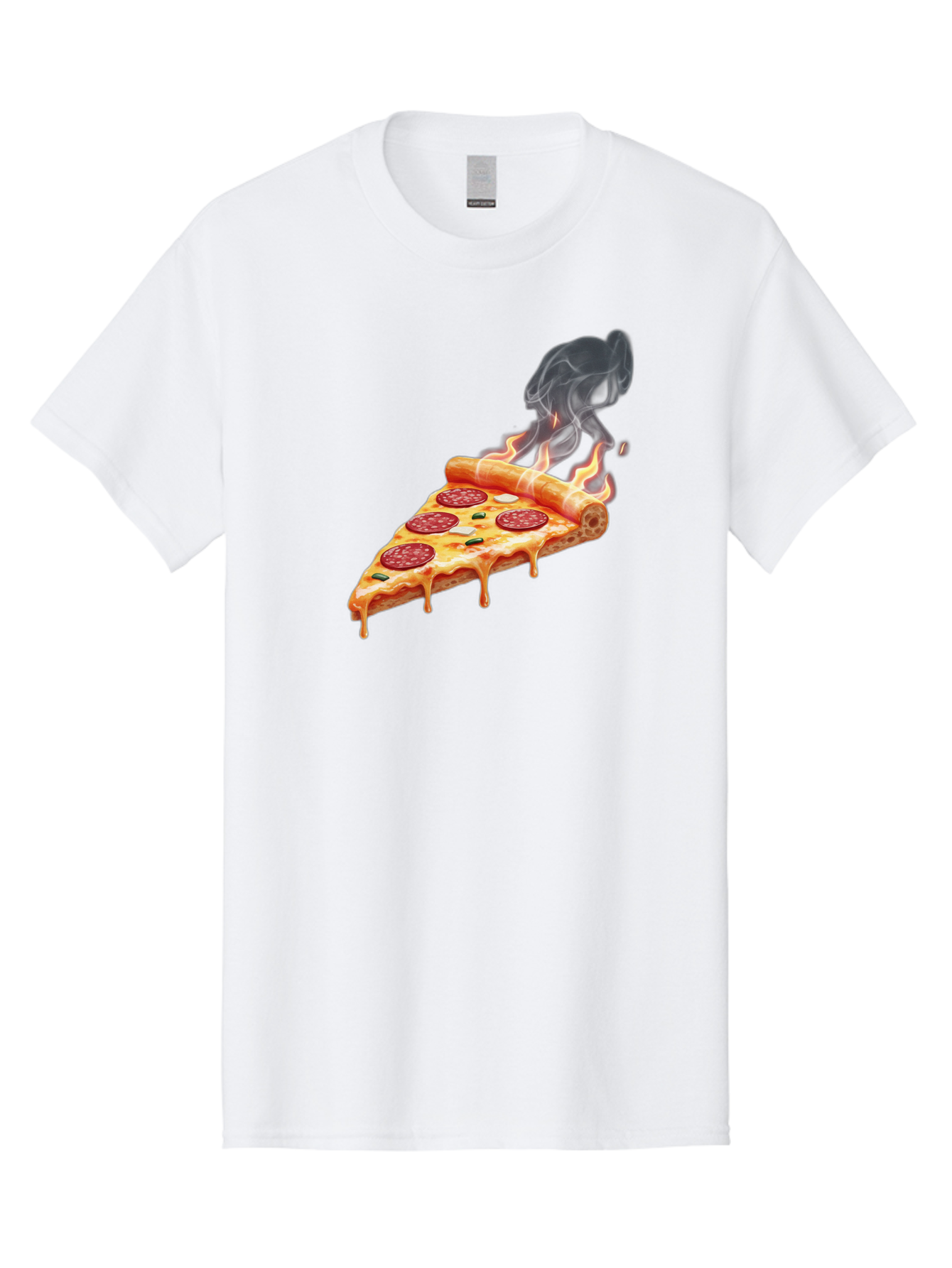 Pepperoni-Pizza-Slice-19 Men'S Graphic Tee, 100% Cotton, Comfortable Casual Summer Wear, Machine Washable, Pepperoni Pizza, Melting Cheese, Fresh Basil, Hot Pizza, Savory Flavors, Italian Cuisine, Pizza Slice, Food Illustration, Pepperoni, Bac229