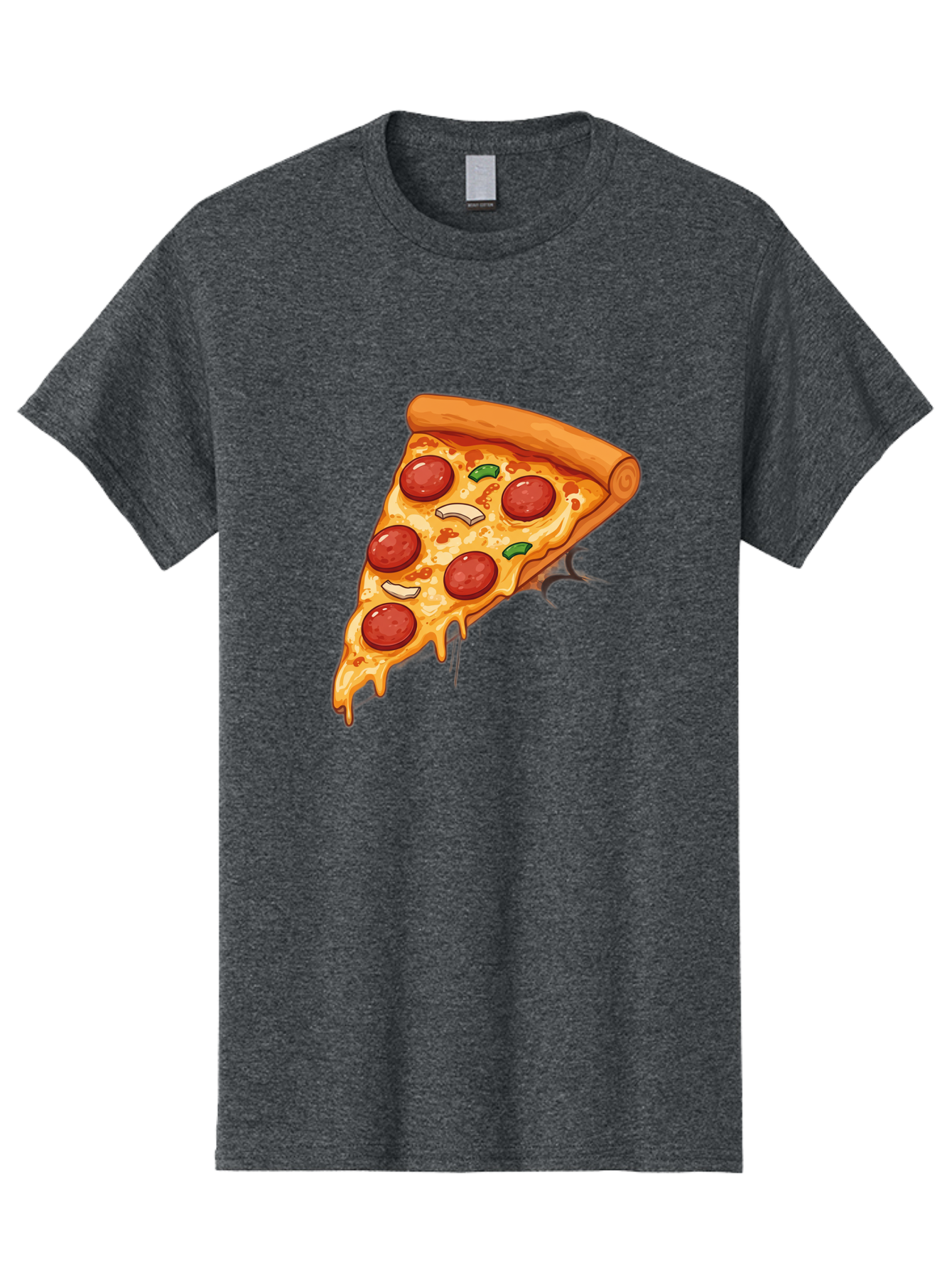 Pepperoni-Pizza-Slice-21 Men'S Graphic Tee, 100% Cotton, Comfortable Casual Summer Wear, Machine Washable, Pepperoni Pizza Slice, Cheesy Goodness, Savory Toppings, Melted Mozzarella, Italian Cuisine, Delicious Food, Appetizing Meal, Drooling, Bac232