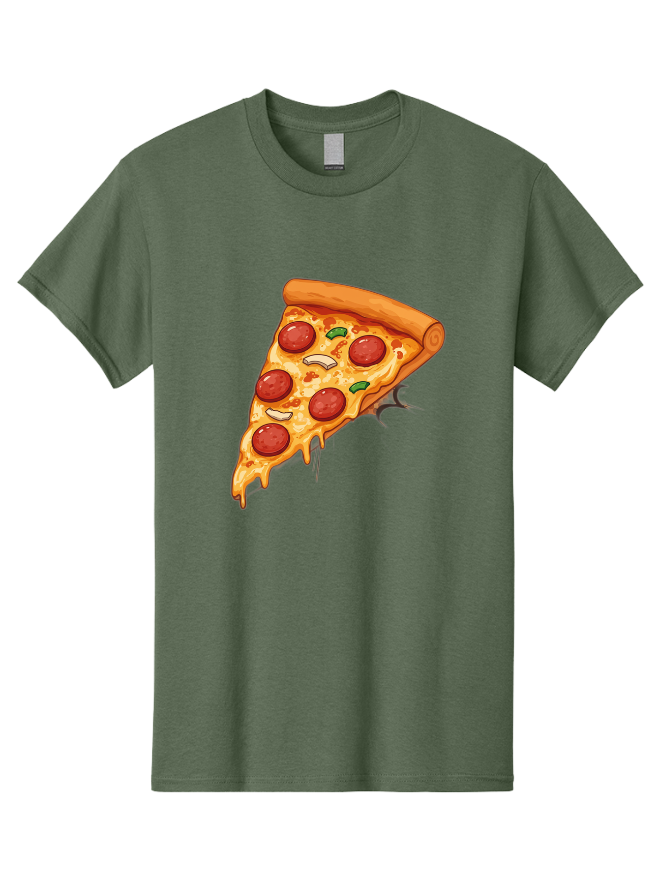 Pepperoni-Pizza-Slice-21 Men'S Graphic Tee, 100% Cotton, Comfortable Casual Summer Wear, Machine Washable, Pepperoni Pizza Slice, Cheesy Goodness, Savory Toppings, Melted Mozzarella, Italian Cuisine, Delicious Food, Appetizing Meal, Drooling, Bac232