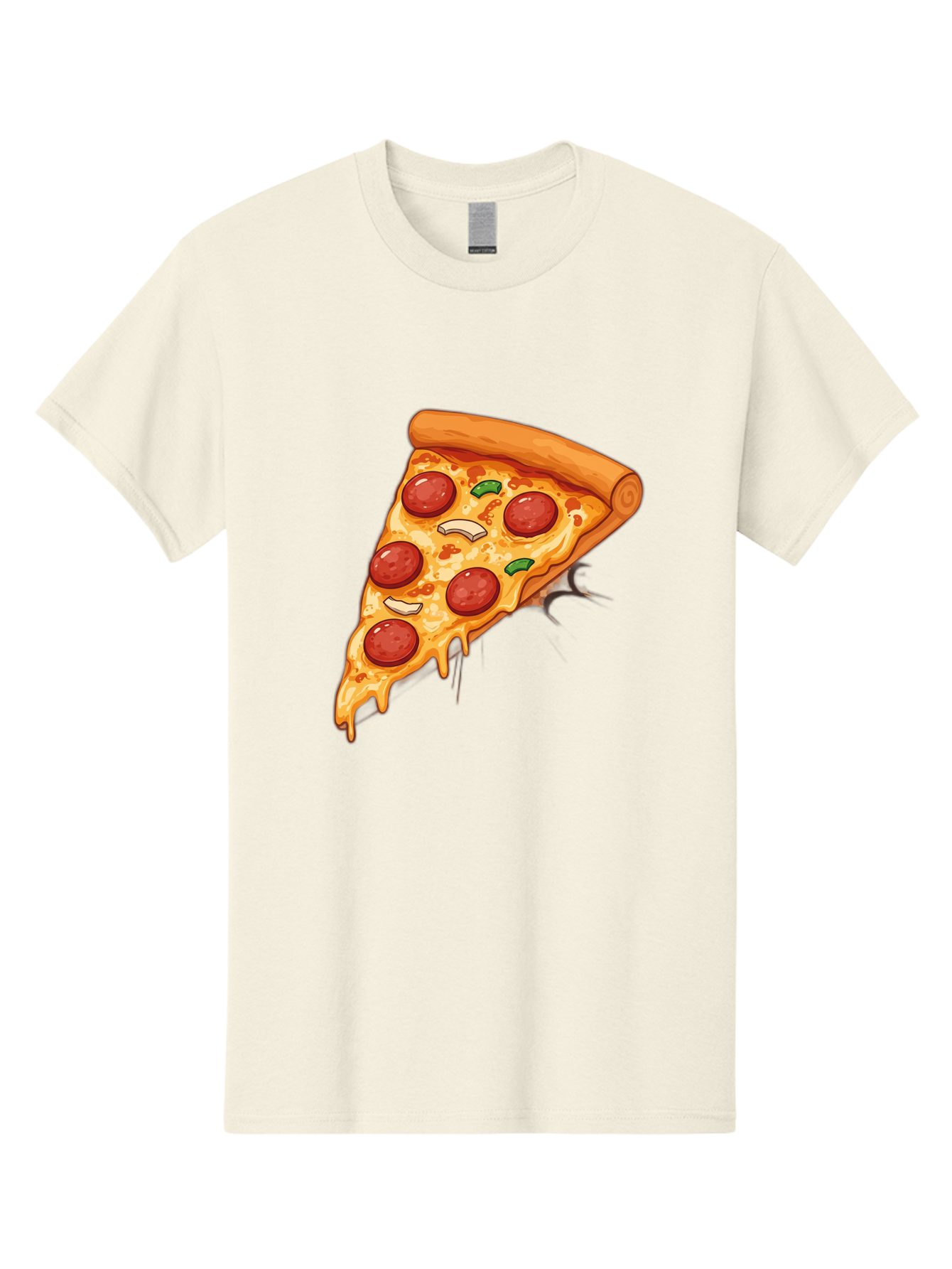 Pepperoni-Pizza-Slice-21 Men'S Graphic Tee, 100% Cotton, Comfortable Casual Summer Wear, Machine Washable, Pepperoni Pizza Slice, Cheesy Goodness, Savory Toppings, Melted Mozzarella, Italian Cuisine, Delicious Food, Appetizing Meal, Drooling, Bac232