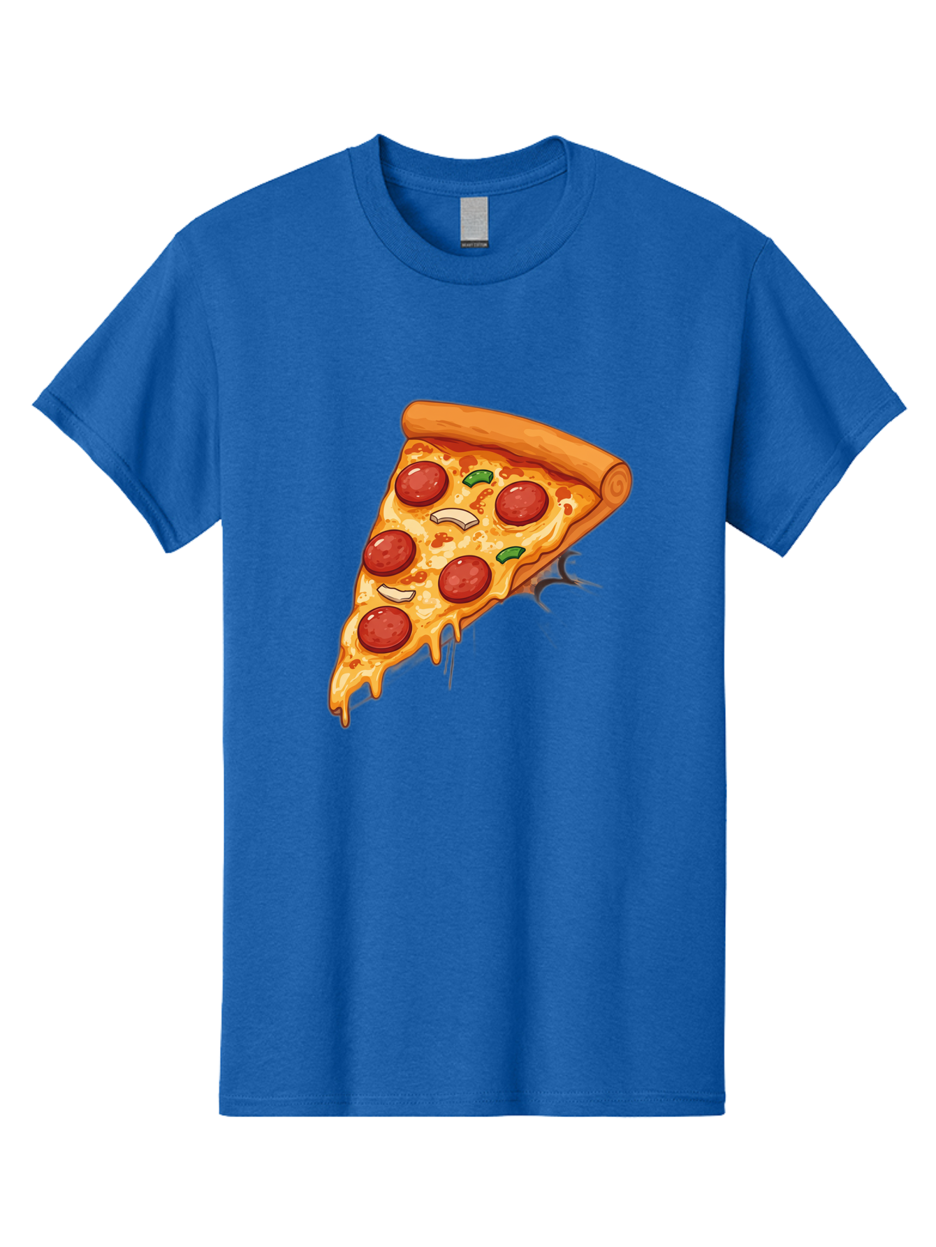 Pepperoni-Pizza-Slice-21 Men'S Graphic Tee, 100% Cotton, Comfortable Casual Summer Wear, Machine Washable, Pepperoni Pizza Slice, Cheesy Goodness, Savory Toppings, Melted Mozzarella, Italian Cuisine, Delicious Food, Appetizing Meal, Drooling, Bac232