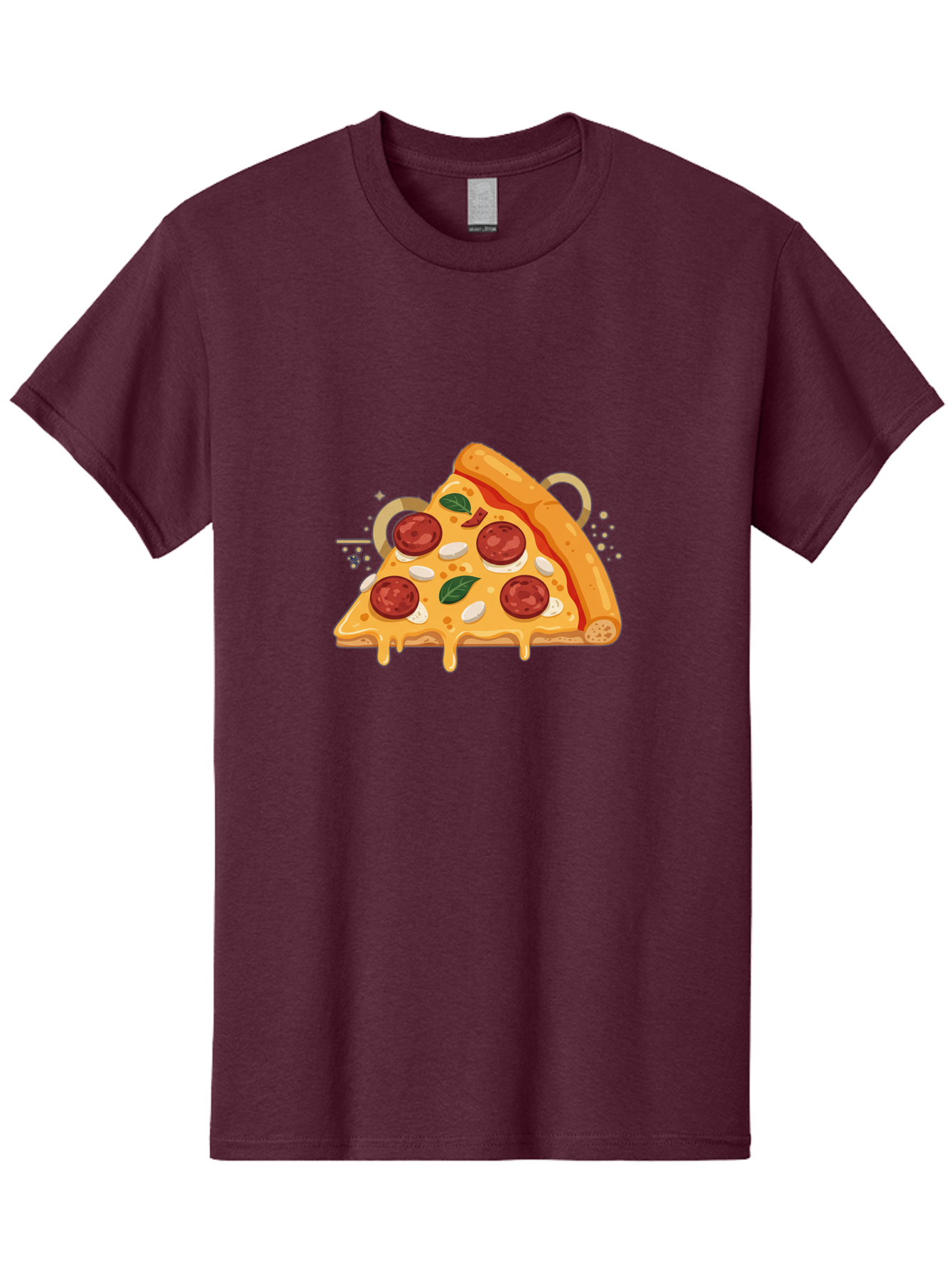Pepperoni-Pizza-Slice-22 Men'S Graphic Tee, 100% Cotton, Comfortable Casual Summer Wear, Machine Washable, Pepperoni Pizza, Cheesy Goodness, Melted Cheese, Italian Cuisine, Savory Flavors, Appetizing Treat, Food Illustration, Bac233