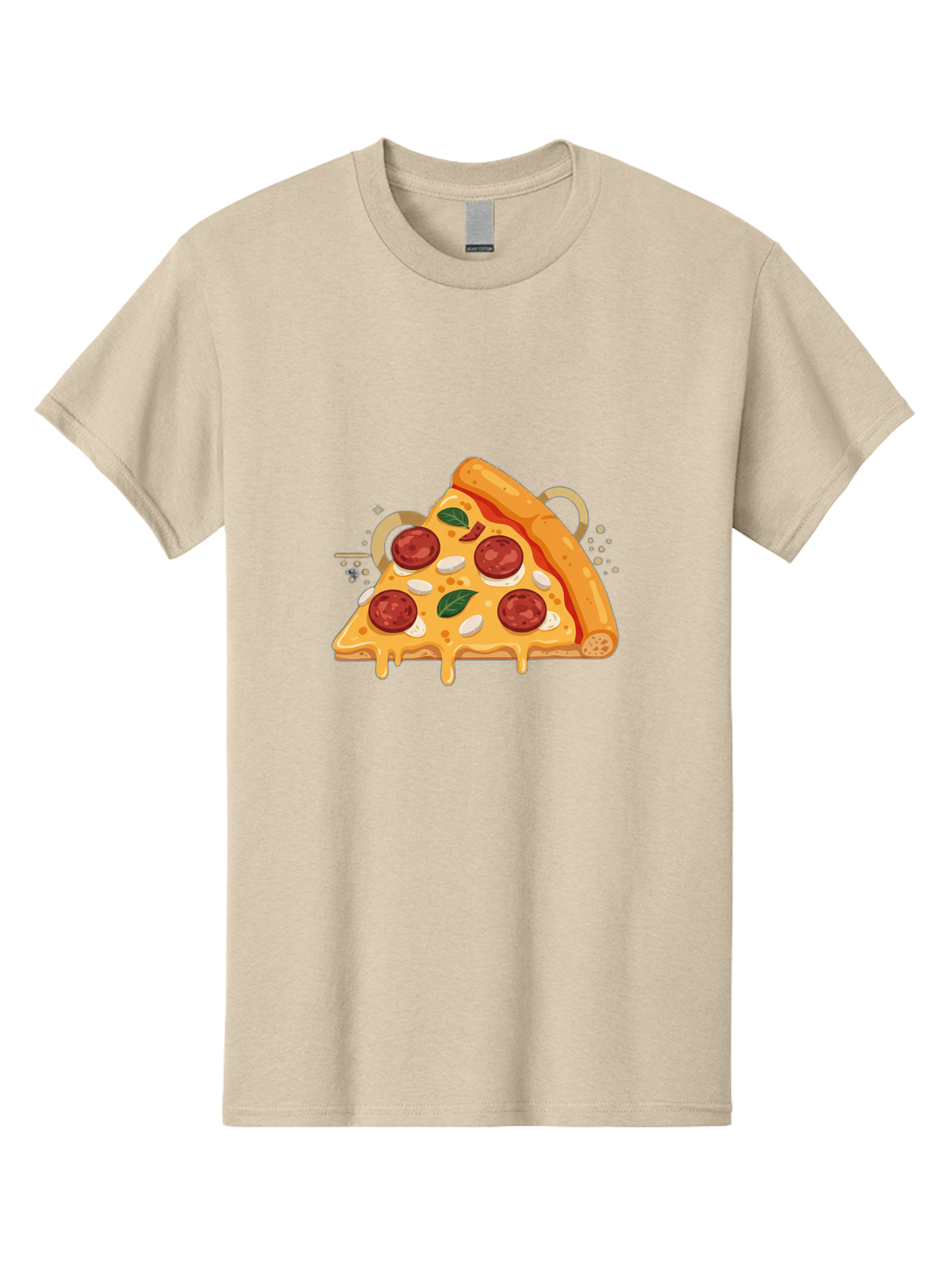 Pepperoni-Pizza-Slice-22 Men'S Graphic Tee, 100% Cotton, Comfortable Casual Summer Wear, Machine Washable, Pepperoni Pizza, Cheesy Goodness, Melted Cheese, Italian Cuisine, Savory Flavors, Appetizing Treat, Food Illustration, Bac233