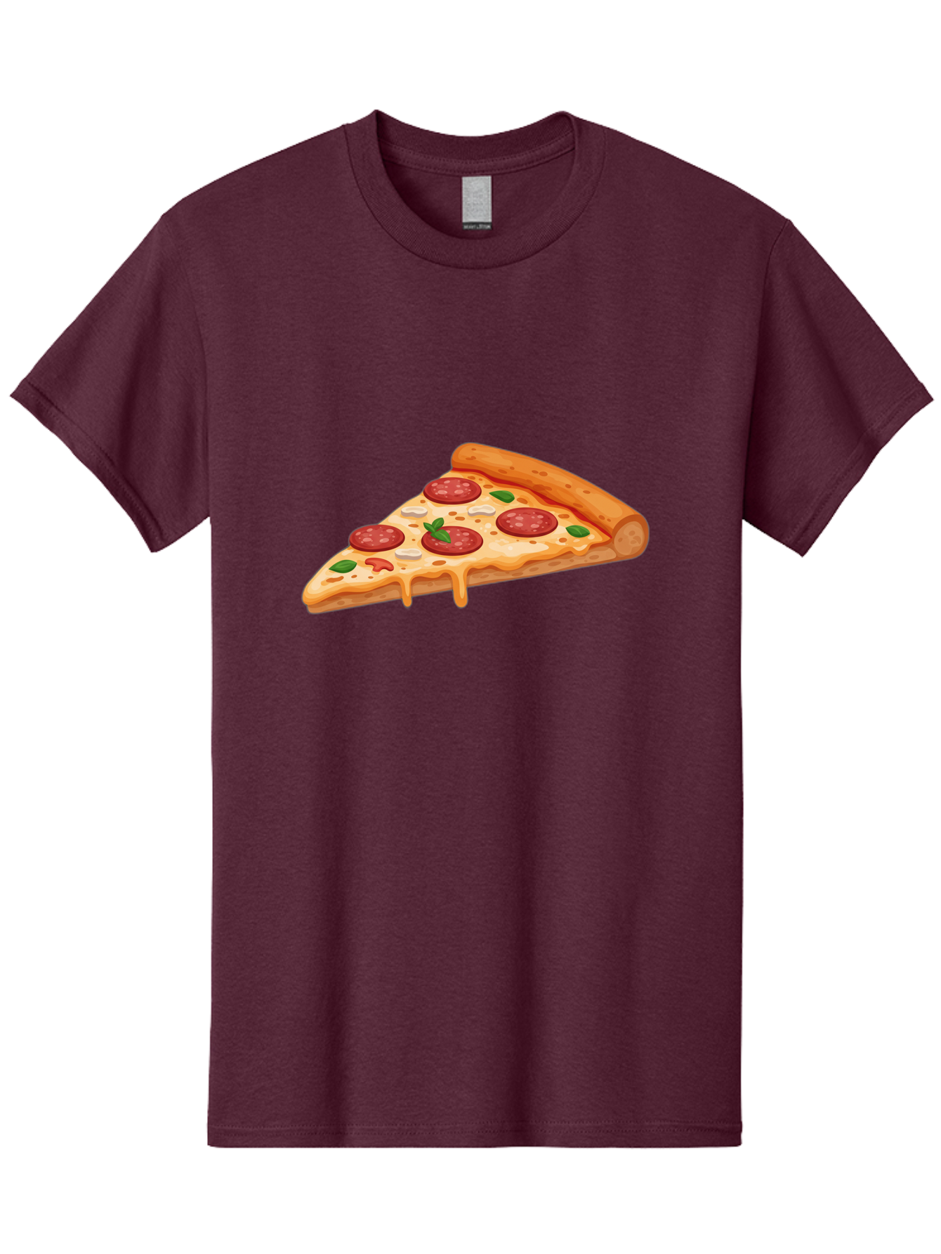 Pepperoni-Pizza-Slice-3 Men'S Graphic Tee, 100% Cotton, Comfortable Casual Summer Wear, Machine Washable, Pepperoni Pizza, Pizza Slice, Cheesy Goodness, Melted Cheese, Savory Pepperoni, Fresh Basil, Italian Cuisine, Foodie Delight Bac235