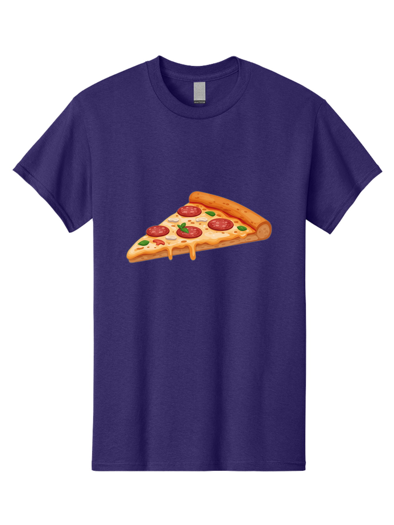 Pepperoni-Pizza-Slice-3 Men'S Graphic Tee, 100% Cotton, Comfortable Casual Summer Wear, Machine Washable, Pepperoni Pizza, Pizza Slice, Cheesy Goodness, Melted Cheese, Savory Pepperoni, Fresh Basil, Italian Cuisine, Foodie Delight Bac235