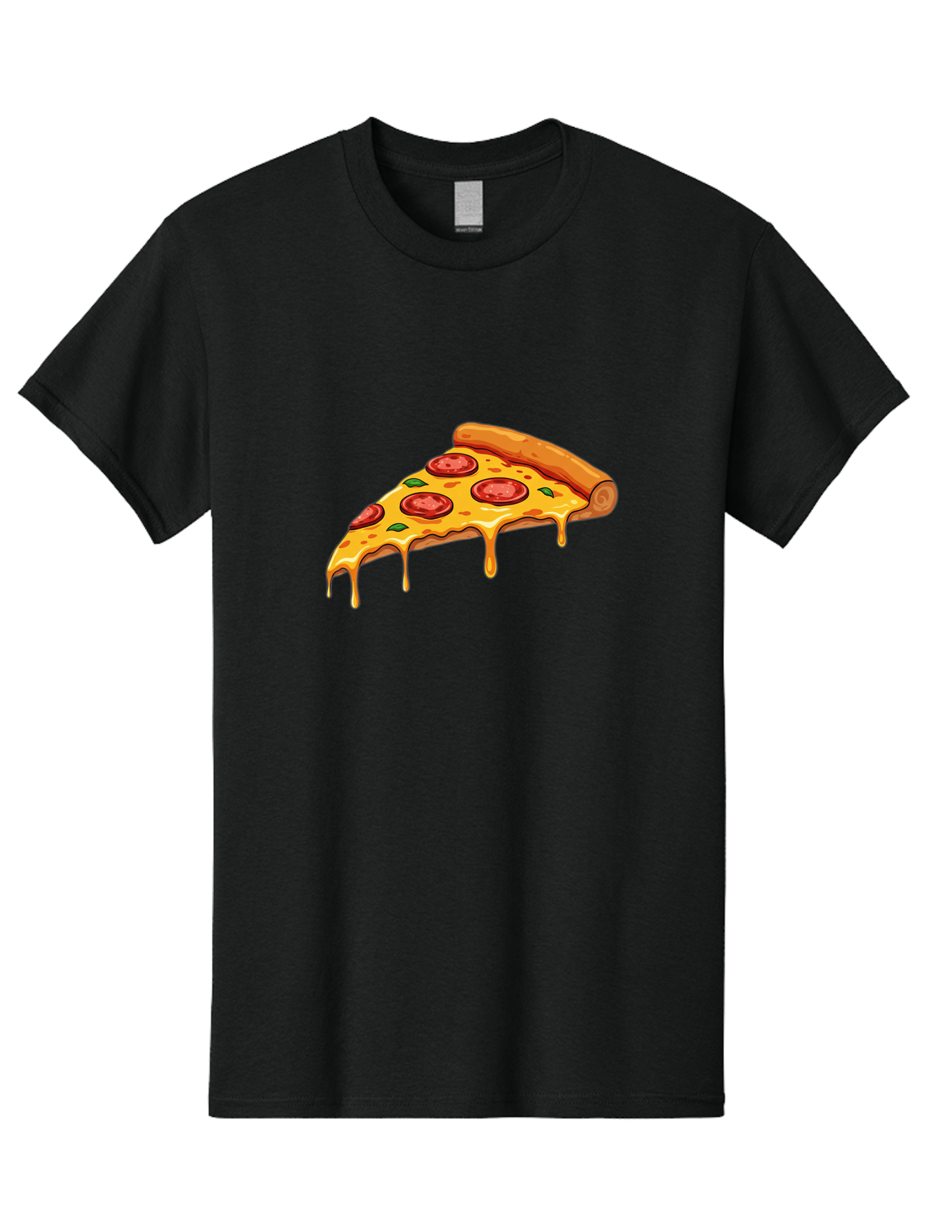 Pepperoni-Pizza-Slice-7 Men'S Graphic Tee, 100% Cotton, Comfortable Casual Summer Wear, Machine Washable, Pepperoni Pizza Slice, Melted Cheese, Green Peppers, Red Pepperoni, Pizza Goodness, Cheesy Delight, Savory Treat, Foodie Favorite, Bac239