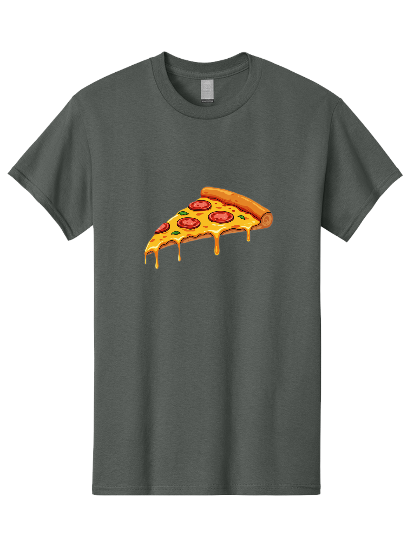 Pepperoni-Pizza-Slice-7 Men'S Graphic Tee, 100% Cotton, Comfortable Casual Summer Wear, Machine Washable, Pepperoni Pizza Slice, Melted Cheese, Green Peppers, Red Pepperoni, Pizza Goodness, Cheesy Delight, Savory Treat, Foodie Favorite, Bac239