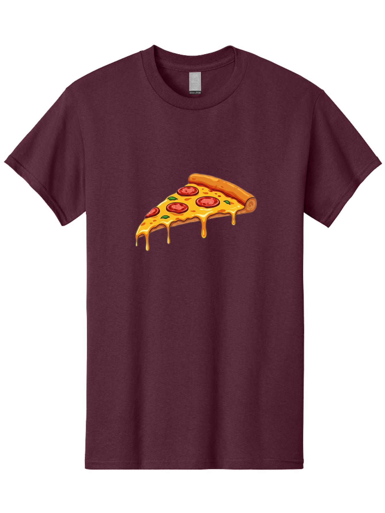 Pepperoni-Pizza-Slice-7 Men'S Graphic Tee, 100% Cotton, Comfortable Casual Summer Wear, Machine Washable, Pepperoni Pizza Slice, Melted Cheese, Green Peppers, Red Pepperoni, Pizza Goodness, Cheesy Delight, Savory Treat, Foodie Favorite, Bac239