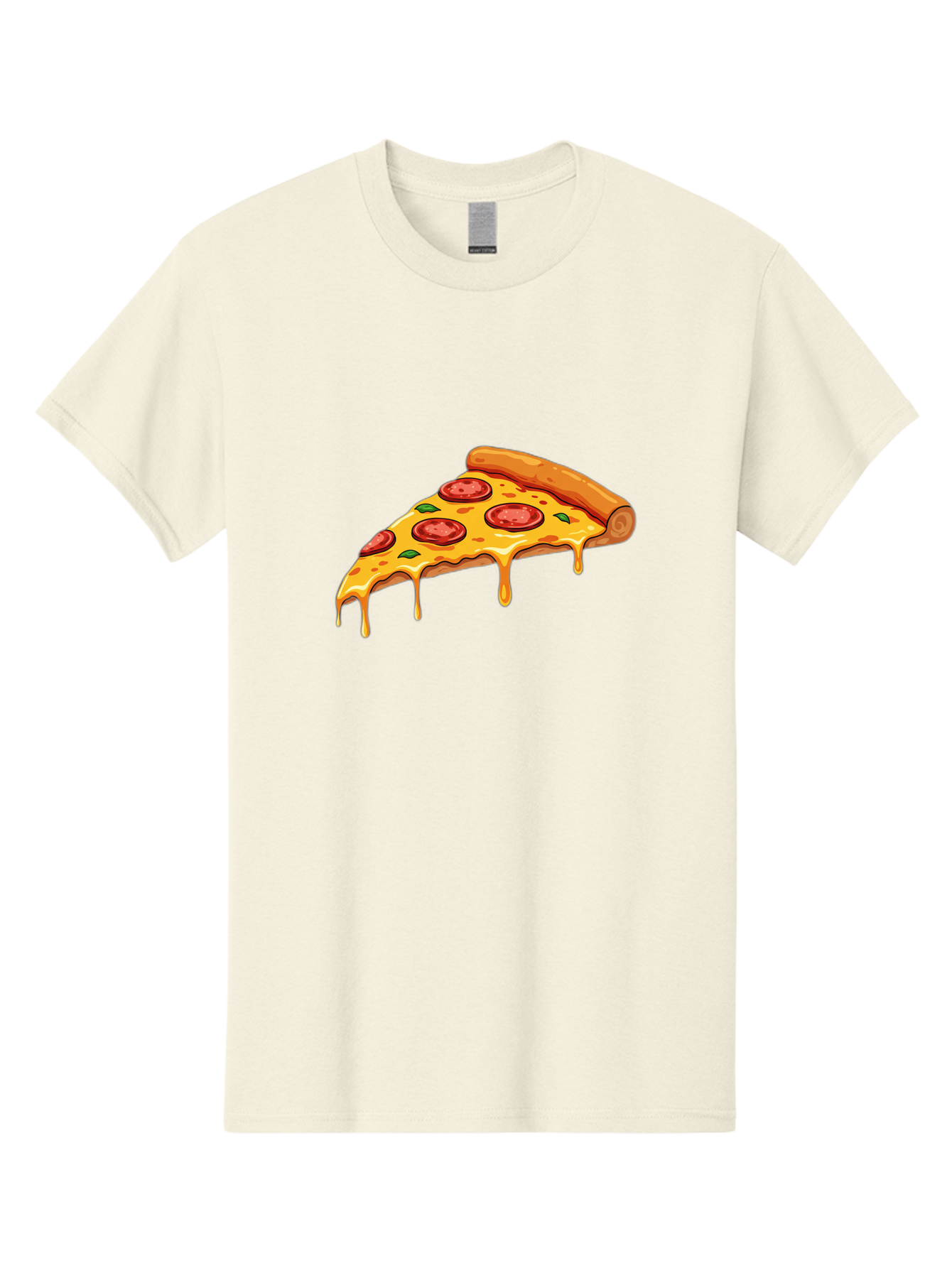 Pepperoni-Pizza-Slice-7 Men'S Graphic Tee, 100% Cotton, Comfortable Casual Summer Wear, Machine Washable, Pepperoni Pizza Slice, Melted Cheese, Green Peppers, Red Pepperoni, Pizza Goodness, Cheesy Delight, Savory Treat, Foodie Favorite, Bac239