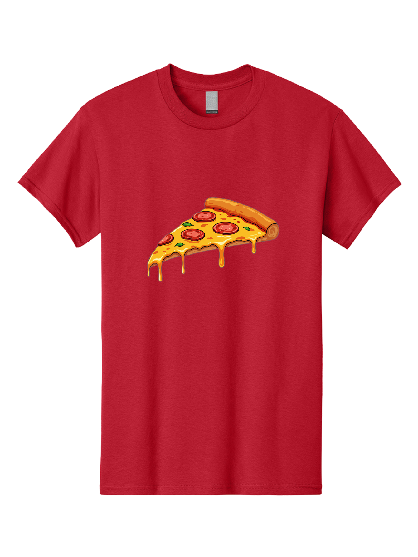 Pepperoni-Pizza-Slice-7 Men'S Graphic Tee, 100% Cotton, Comfortable Casual Summer Wear, Machine Washable, Pepperoni Pizza Slice, Melted Cheese, Green Peppers, Red Pepperoni, Pizza Goodness, Cheesy Delight, Savory Treat, Foodie Favorite, Bac239