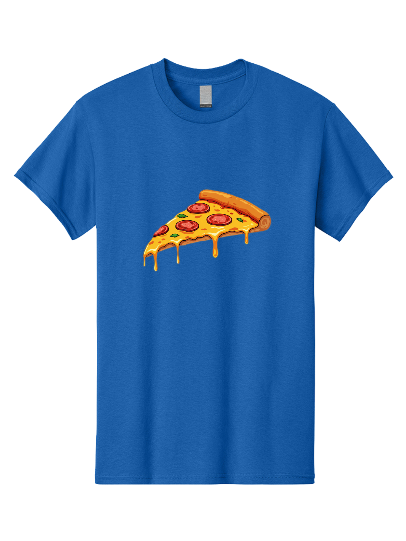 Pepperoni-Pizza-Slice-7 Men'S Graphic Tee, 100% Cotton, Comfortable Casual Summer Wear, Machine Washable, Pepperoni Pizza Slice, Melted Cheese, Green Peppers, Red Pepperoni, Pizza Goodness, Cheesy Delight, Savory Treat, Foodie Favorite, Bac239