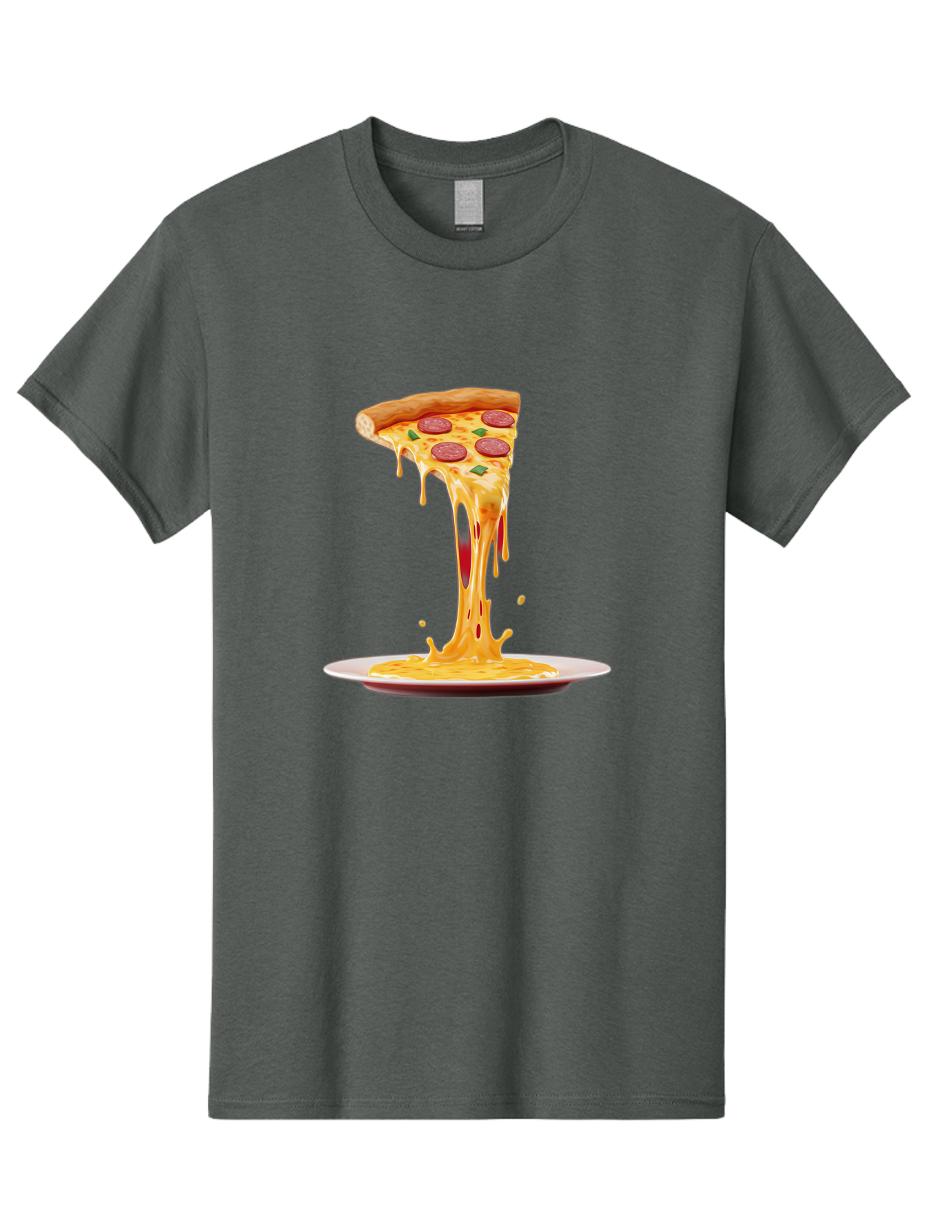 Pepperoni-Pizza-Slice-8 Men'S Graphic Tee, 100% Cotton, Comfortable Casual Summer Wear, Machine Washable, Cheesy Pizza Slice, Pepperoni Pizza, Melted Mozzarella, Cheesy Goodness, Pizza Toppings, Savory Delight, Italian Cuisine, Bac240