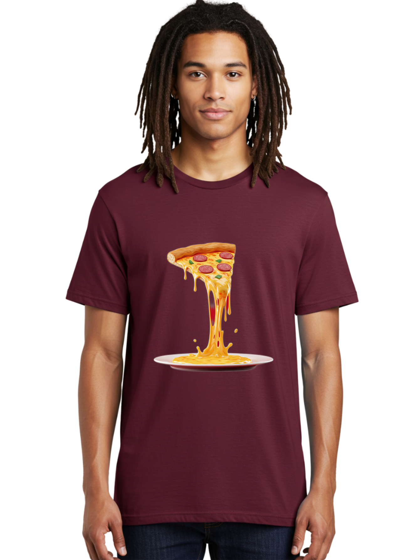 Pepperoni-Pizza-Slice-8 Men'S Graphic Tee, 100% Cotton, Comfortable Casual Summer Wear, Machine Washable, Cheesy Pizza Slice, Pepperoni Pizza, Melted Mozzarella, Cheesy Goodness, Pizza Toppings, Savory Delight, Italian Cuisine, Bac240