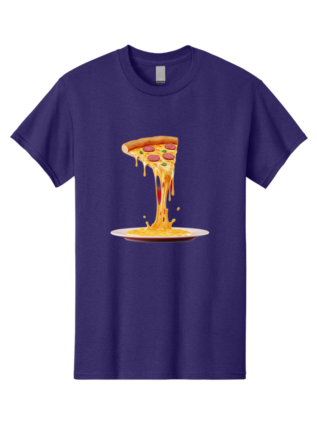 Pepperoni-Pizza-Slice-8 Men'S Graphic Tee, 100% Cotton, Comfortable Casual Summer Wear, Machine Washable, Cheesy Pizza Slice, Pepperoni Pizza, Melted Mozzarella, Cheesy Goodness, Pizza Toppings, Savory Delight, Italian Cuisine, Bac240