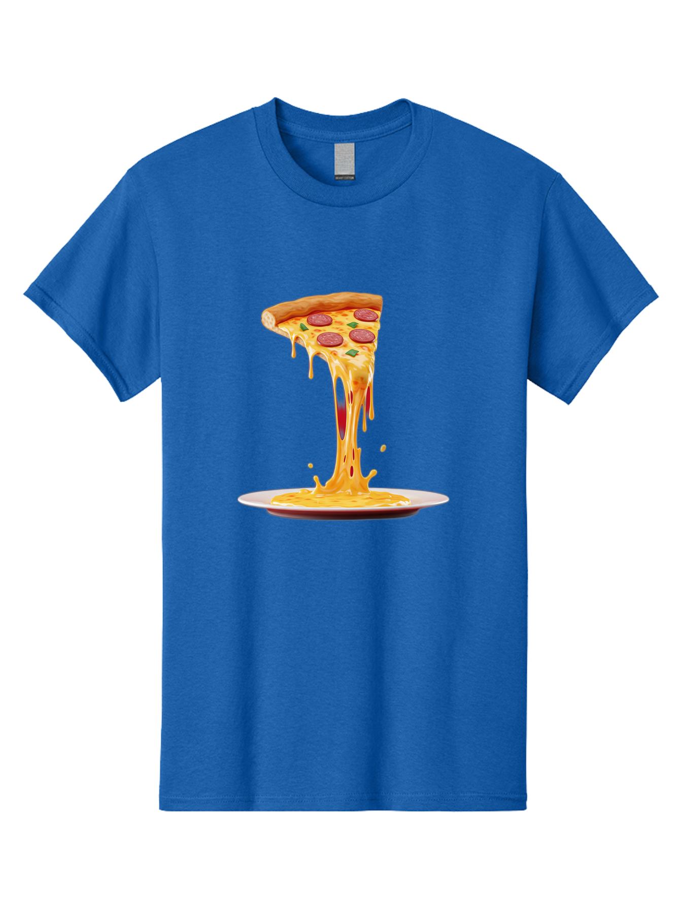 Pepperoni-Pizza-Slice-8 Men'S Graphic Tee, 100% Cotton, Comfortable Casual Summer Wear, Machine Washable, Cheesy Pizza Slice, Pepperoni Pizza, Melted Mozzarella, Cheesy Goodness, Pizza Toppings, Savory Delight, Italian Cuisine, Bac240