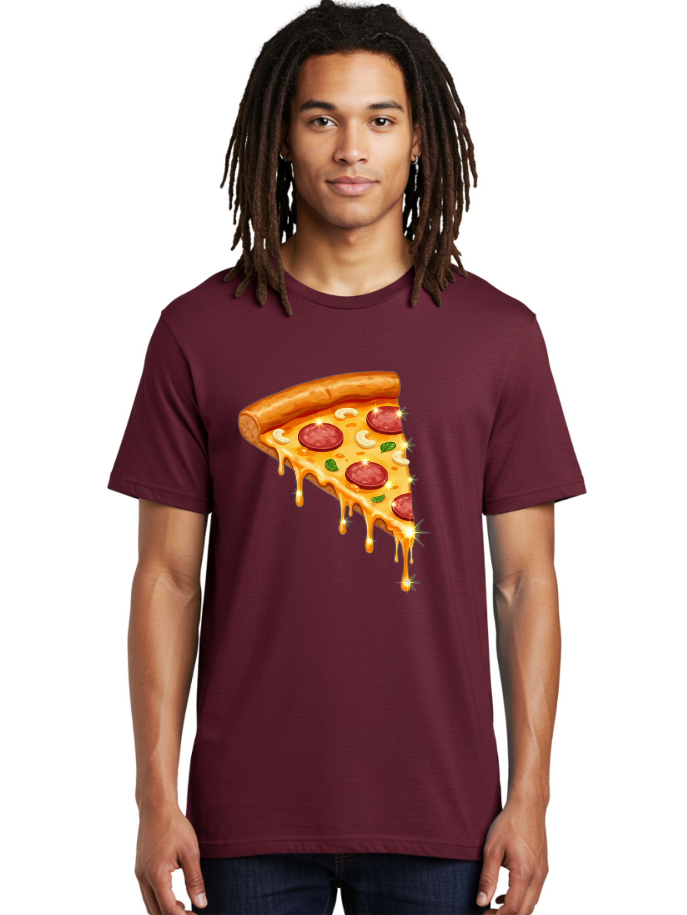 Pepperoni-Pizza-Slice-9 Men'S Graphic Tee, 100% Cotton, Comfortable Casual Summer Wear, Machine Washable, Pepperoni Pizza, Cheesy Goodness, Melted Cheese, Savory Toppings, Italian Cuisine, Pizza Slice, Foodie Delights, Gourmet Pizza Bac241