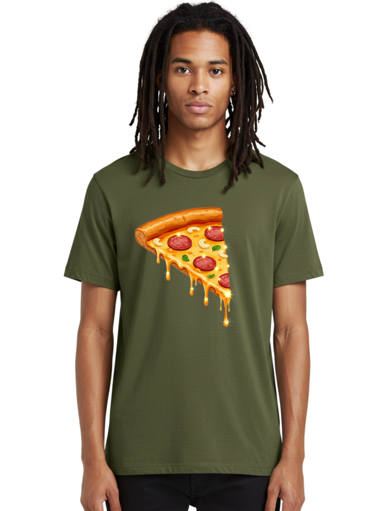 Pepperoni-Pizza-Slice-9 Men'S Graphic Tee, 100% Cotton, Comfortable Casual Summer Wear, Machine Washable, Pepperoni Pizza, Cheesy Goodness, Melted Cheese, Savory Toppings, Italian Cuisine, Pizza Slice, Foodie Delights, Gourmet Pizza Bac241
