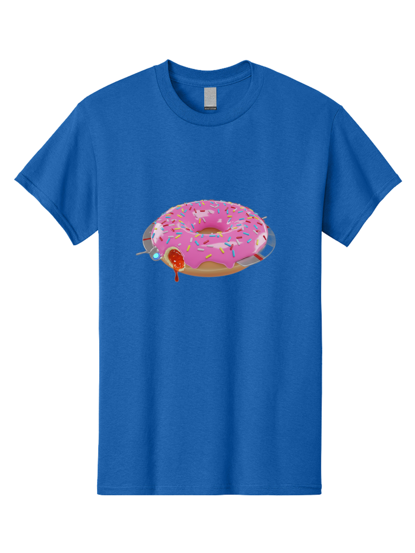 Pink-Frosted-Donut-1 Men'S Graphic Tee, 100% Cotton, Comfortable Casual Summer Wear, Machine Washable, Pink Frosted Donut, Jelly-Filled Donut, Sprinkles On Donut, Sweet Treat, Colorful Dessert, Donut With Jelly Filling, Tasty Pastry, Bac250