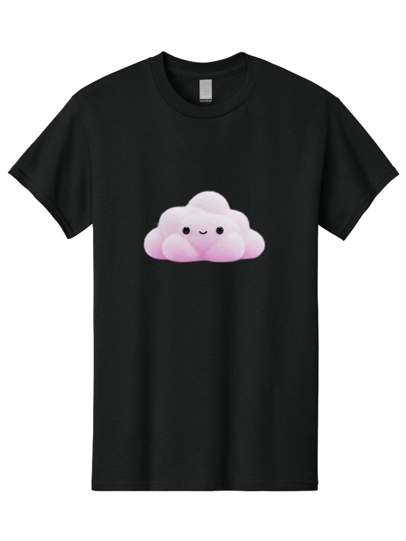 Pink-Pastel-Cloud Men'S Graphic Tee, 100% Cotton, Comfortable Casual Summer Wear, Machine Washable, Soft Pink Cloud, Cute Plush Toy, Smiling Face, Fluffy Texture, Adorable Design, Kawaii Character, Pastel Colors, Soft Toy, Cuddly Friend Bac253