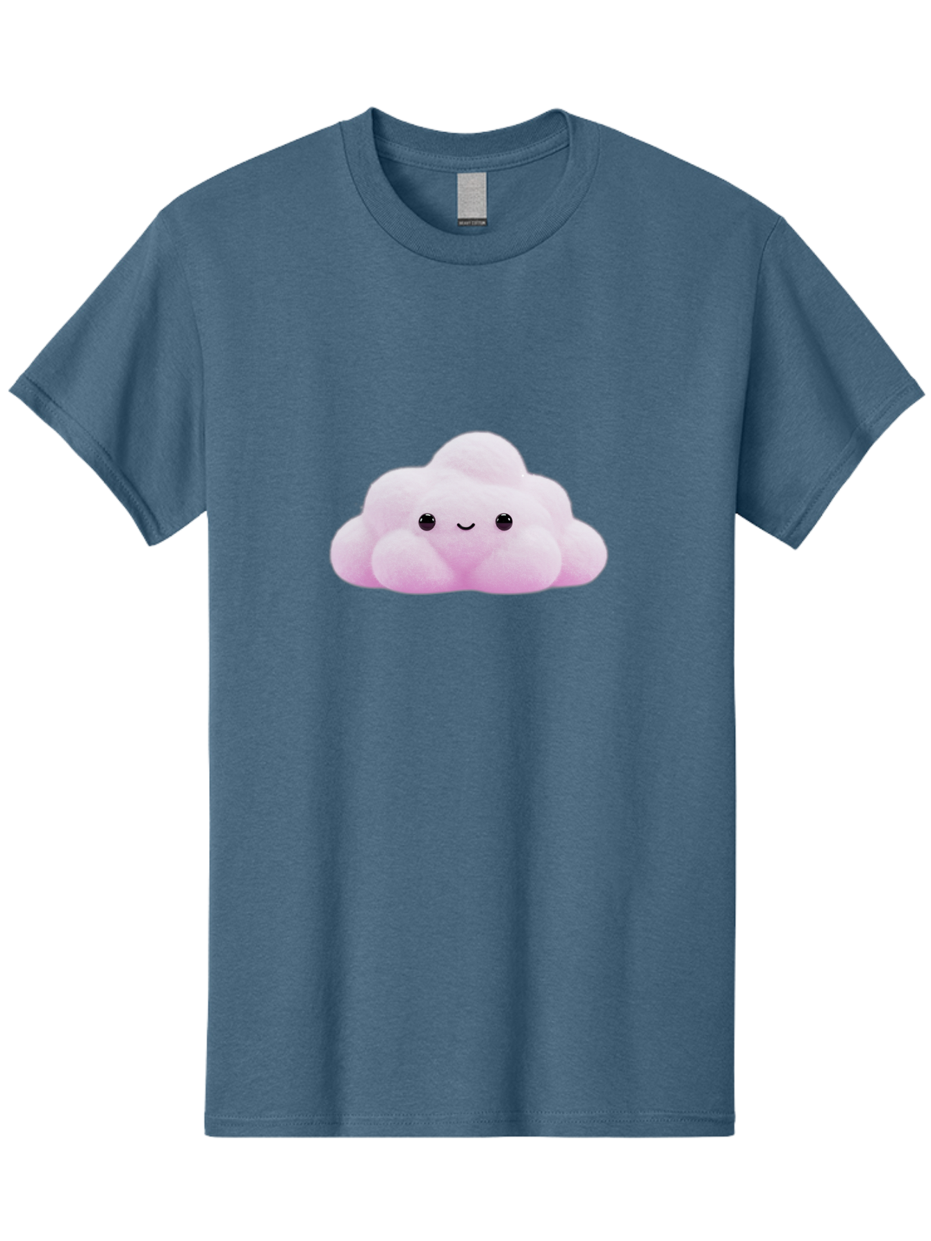 Pink-Pastel-Cloud Men'S Graphic Tee, 100% Cotton, Comfortable Casual Summer Wear, Machine Washable, Soft Pink Cloud, Cute Plush Toy, Smiling Face, Fluffy Texture, Adorable Design, Kawaii Character, Pastel Colors, Soft Toy, Cuddly Friend Bac253
