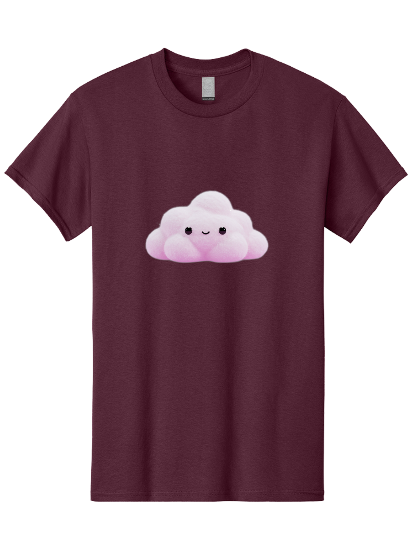 Pink-Pastel-Cloud Men'S Graphic Tee, 100% Cotton, Comfortable Casual Summer Wear, Machine Washable, Soft Pink Cloud, Cute Plush Toy, Smiling Face, Fluffy Texture, Adorable Design, Kawaii Character, Pastel Colors, Soft Toy, Cuddly Friend Bac253
