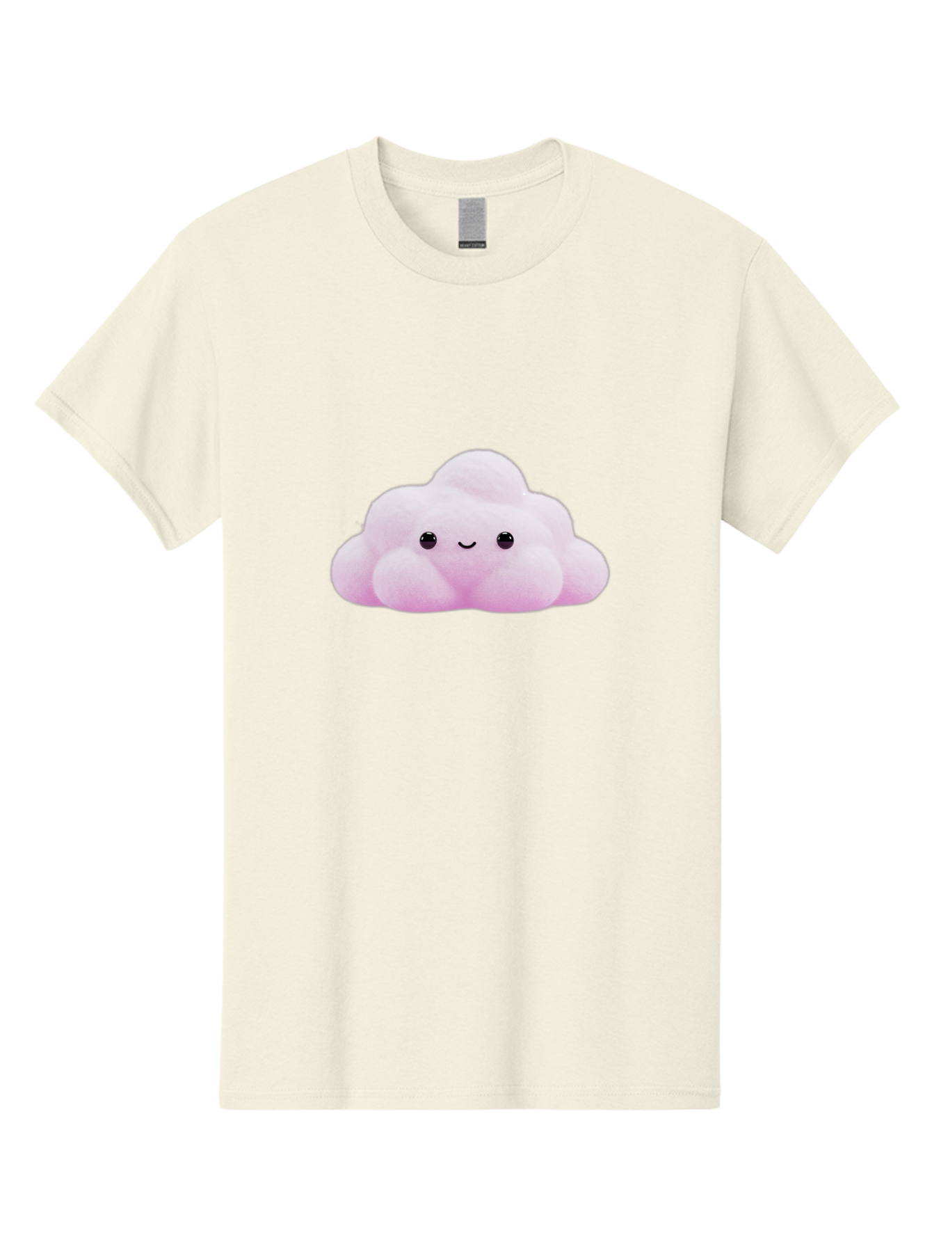 Pink-Pastel-Cloud Men'S Graphic Tee, 100% Cotton, Comfortable Casual Summer Wear, Machine Washable, Soft Pink Cloud, Cute Plush Toy, Smiling Face, Fluffy Texture, Adorable Design, Kawaii Character, Pastel Colors, Soft Toy, Cuddly Friend Bac253