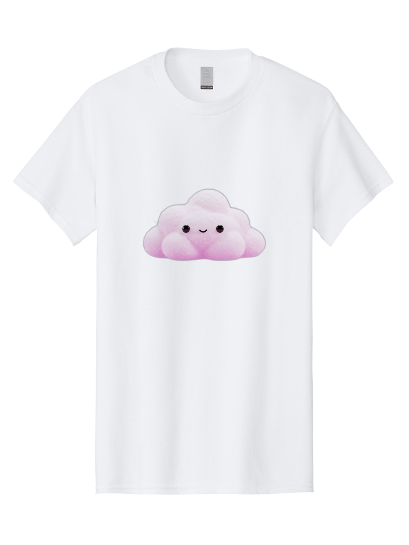 Pink-Pastel-Cloud Men'S Graphic Tee, 100% Cotton, Comfortable Casual Summer Wear, Machine Washable, Soft Pink Cloud, Cute Plush Toy, Smiling Face, Fluffy Texture, Adorable Design, Kawaii Character, Pastel Colors, Soft Toy, Cuddly Friend Bac253